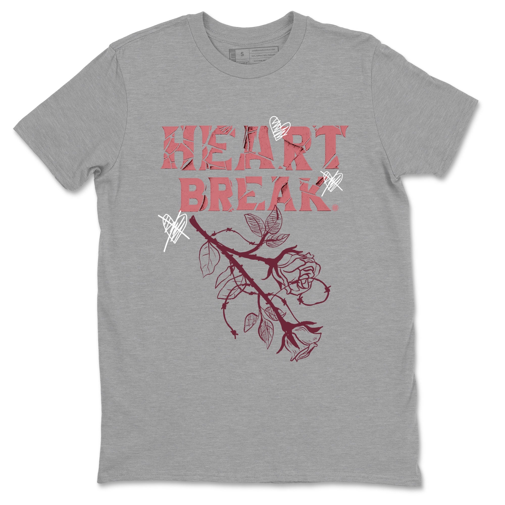 Dunks Valentines Day shirt to match jordans Heart Break sneaker tees Dunks Valentine's Day Drip Gear Zone unisex cotton Heather Grey 2 crew neck shirt