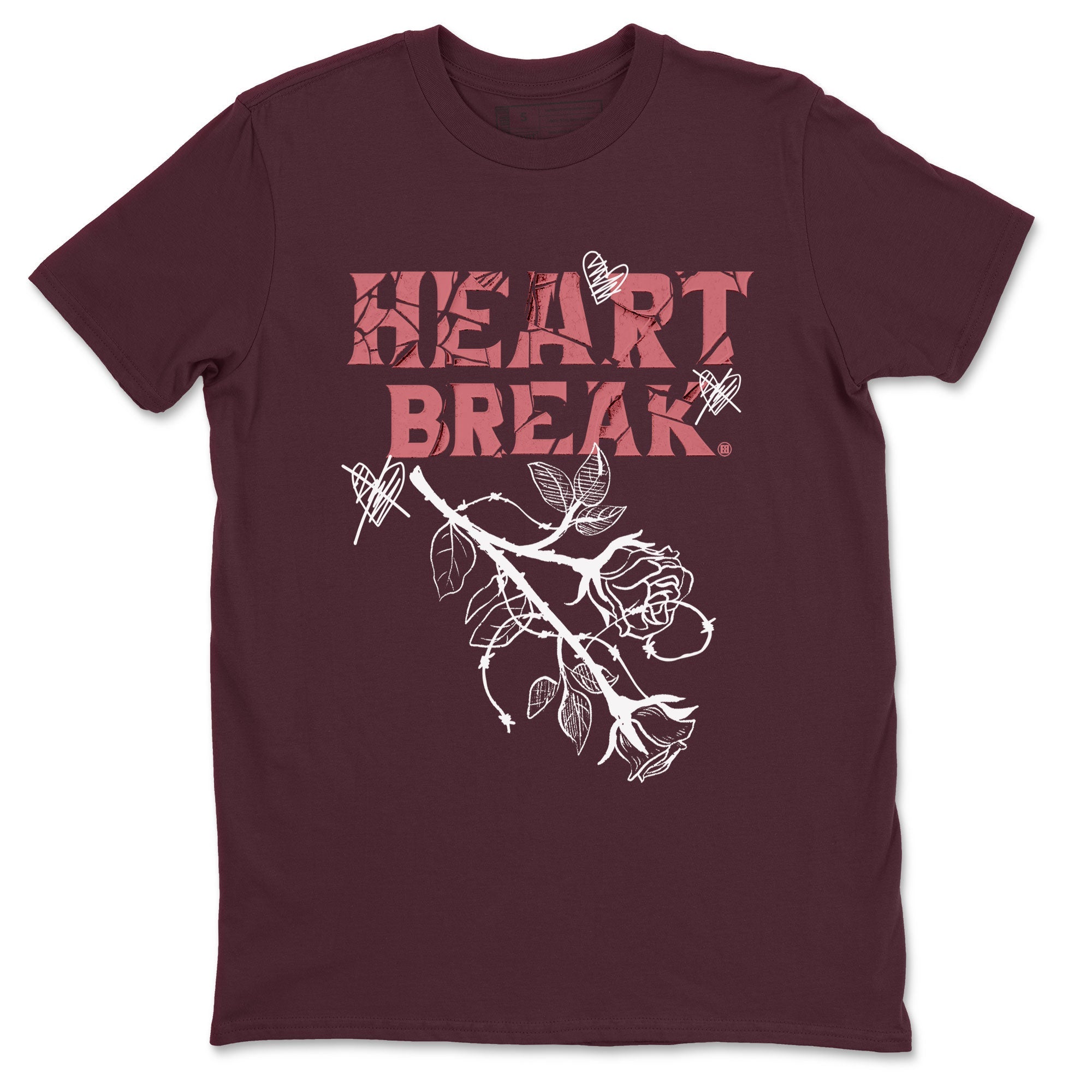 Dunks Valentines Day shirt to match jordans Heart Break sneaker tees Dunks Valentine's Day Drip Gear Zone unisex cotton Maroon 2 crew neck shirt