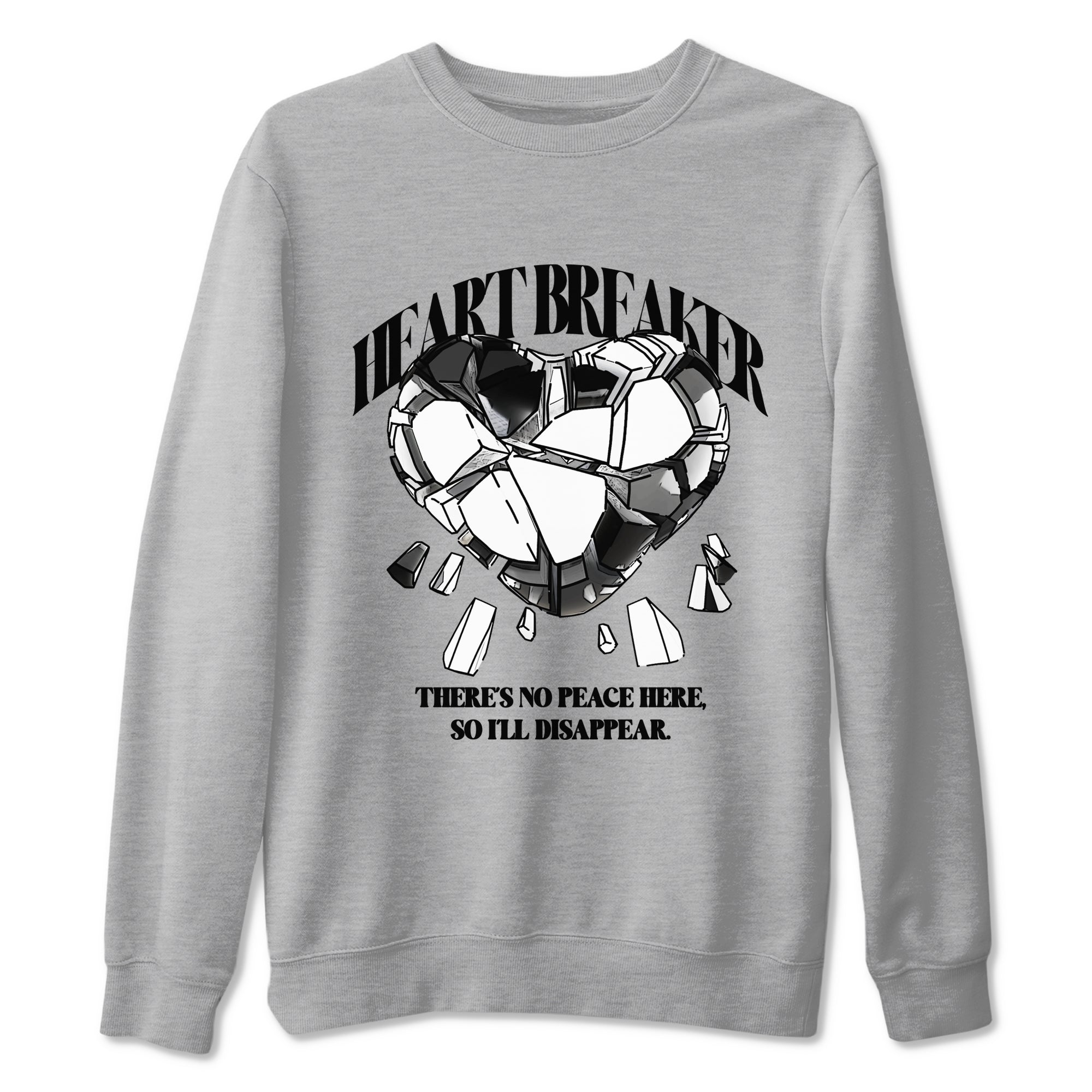 1s Black White shirt to match jordans Heart Breaker sneaker tees Air Jordan 1 High OG Black White Drip Gear Zone unisex cotton Heather Grey 2 crew neck shirt