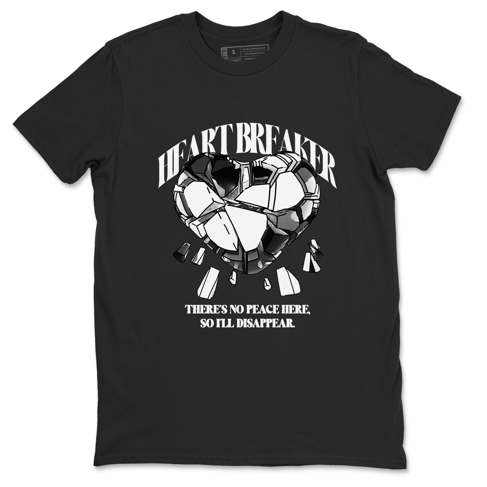 1s Black White shirt to match jordans Heart Breaker sneaker tees Air Jordan 1 High OG Black White Drip Gear Zone unisex cotton Black 2 crew neck shirt