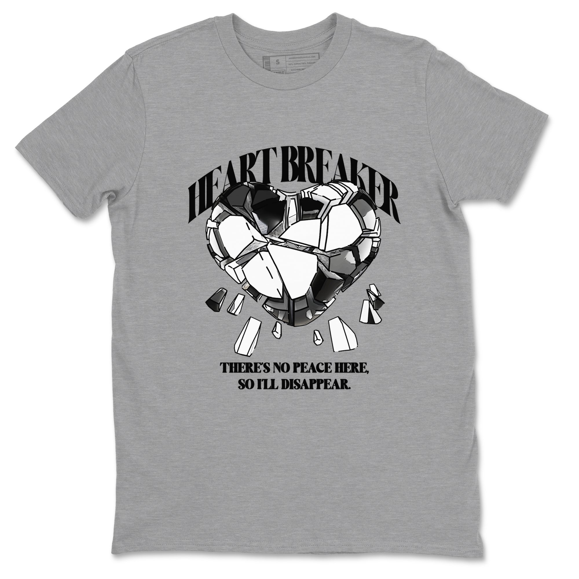 1s Black White shirt to match jordans Heart Breaker sneaker tees Air Jordan 1 High OG Black White Drip Gear Zone unisex cotton Heather Grey 2 crew neck shirt