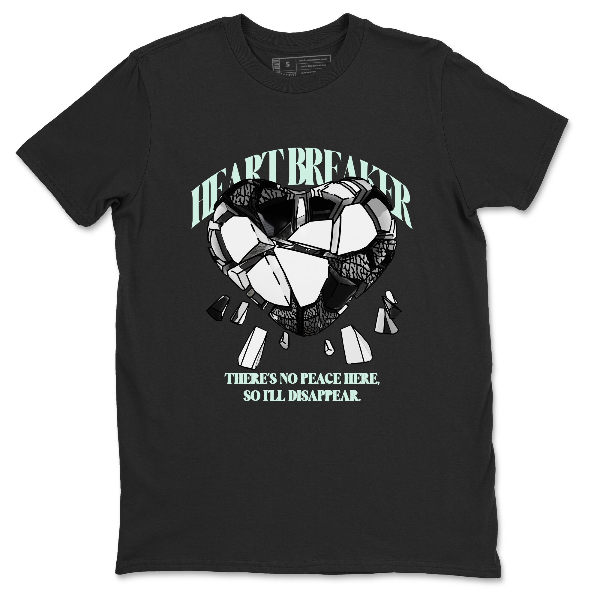 3s Green Glow shirt to match jordans Heart Breaker sneaker tees Air Jordan 3 Green Glow Drip Gear Zone unisex cotton Black 2 crew neck shirt