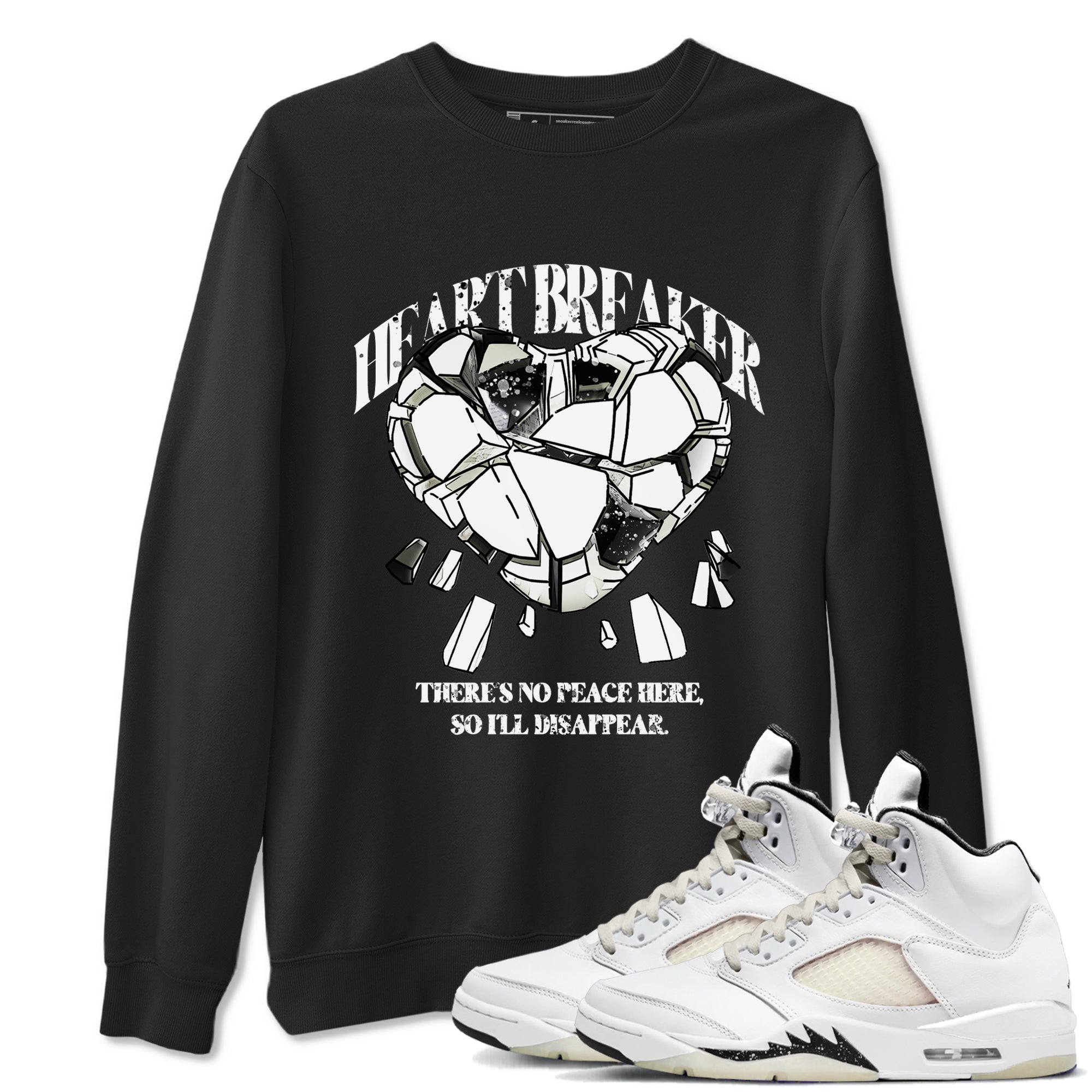 5s Sail shirt to match jordans Heart Breaker sneaker tees Air Jordan 5 Sail Drip Gear Zone unisex cotton Black 1 crew neck shirt
