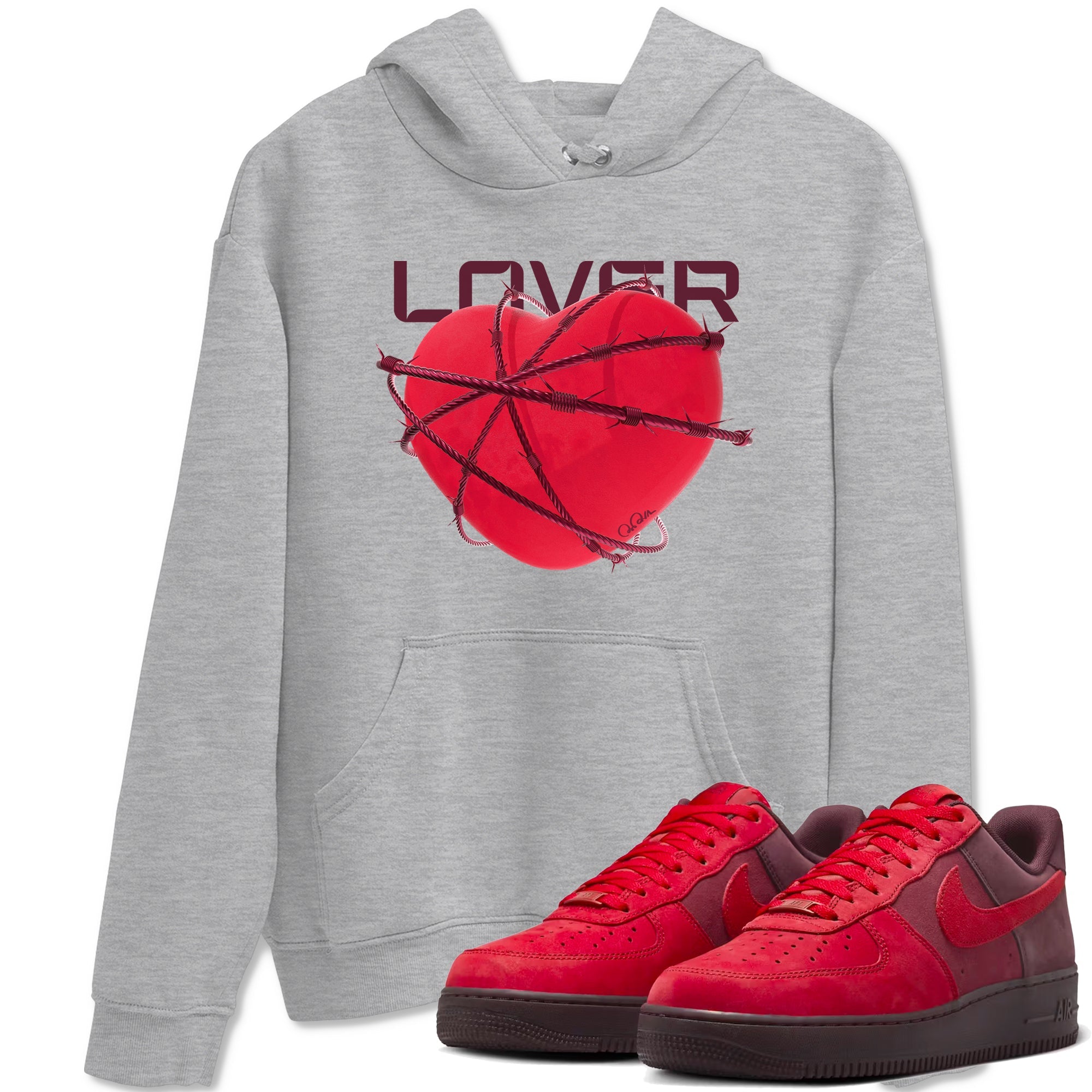 Air Force 1 Layers of Love shirt to match jordans Heart Lover sneaker tees af1 Layers of Love Drip Gear Zone unisex cotton Heather Grey 1 crew neck shirt