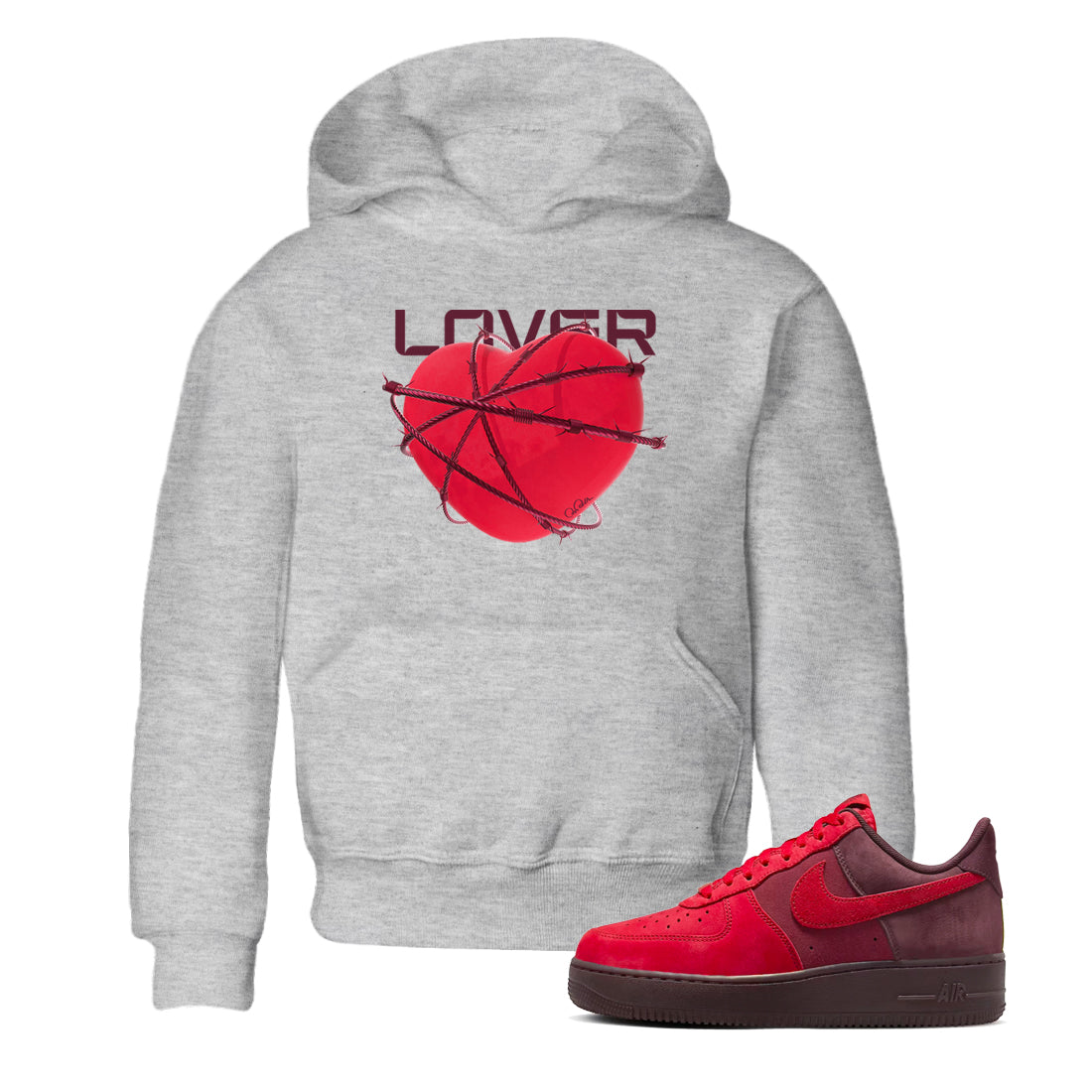 Air Force 1 Layers of Love shirt to match jordans Heart Lover sneaker tees af1 Layers of Love Drip Gear Zone baby toddler Heather Grey 1 cotton Shirt