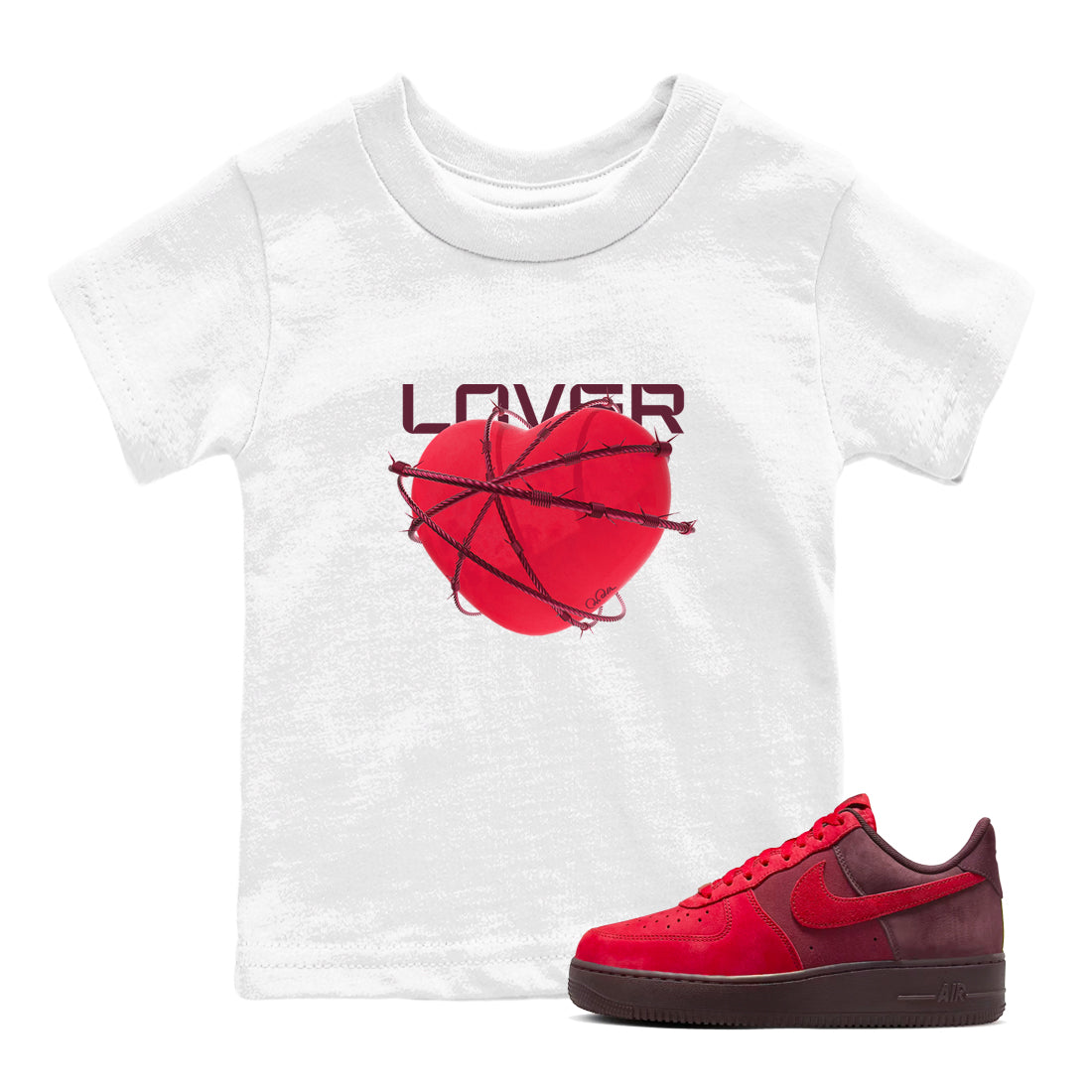 Air Force 1 Layers of Love shirt to match jordans Heart Lover sneaker tees af1 Layers of Love Drip Gear Zone baby toddler White 1 cotton Shirt