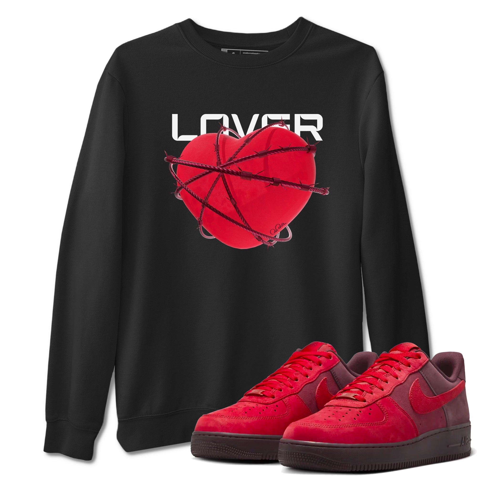 Air Force 1 Layers of Love shirt to match jordans Heart Lover sneaker tees af1 Layers of Love Drip Gear Zone unisex cotton Black 1 crew neck shirt