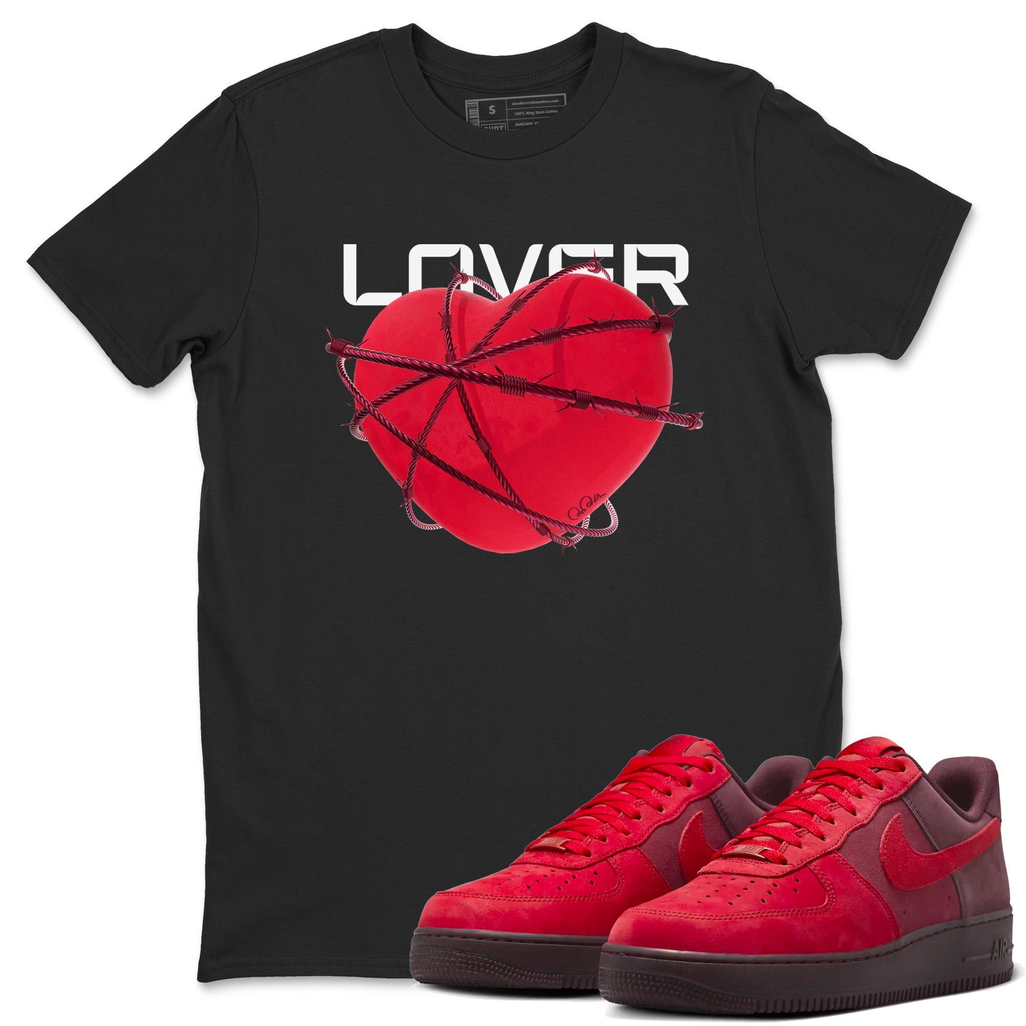 Air Force 1 Layers of Love shirt to match jordans Heart Lover sneaker tees af1 Layers of Love Drip Gear Zone unisex cotton Black 1 crew neck shirt
