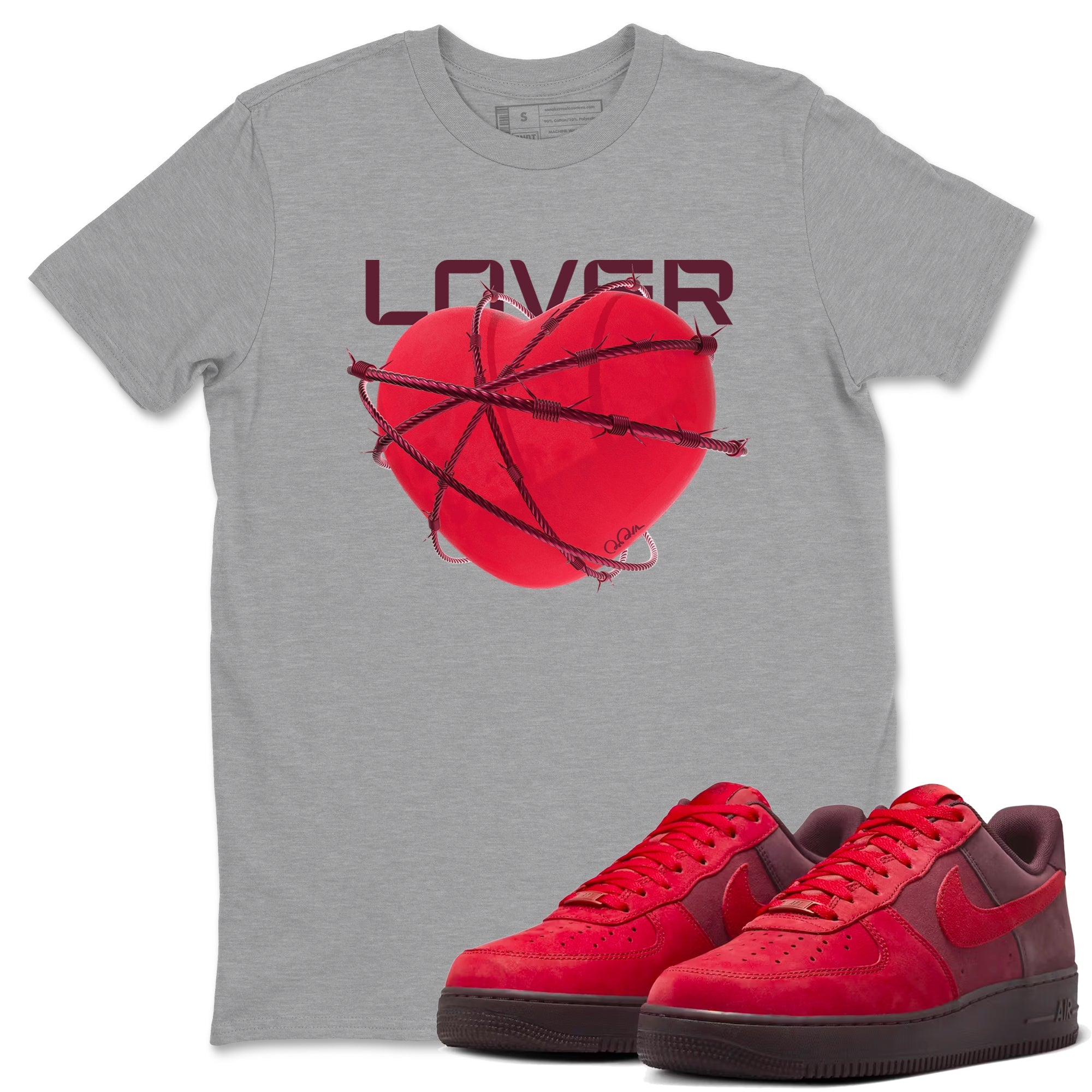 Air Force 1 Layers of Love shirt to match jordans Heart Lover sneaker tees af1 Layers of Love Drip Gear Zone unisex cotton Heather Grey 1 crew neck shirt