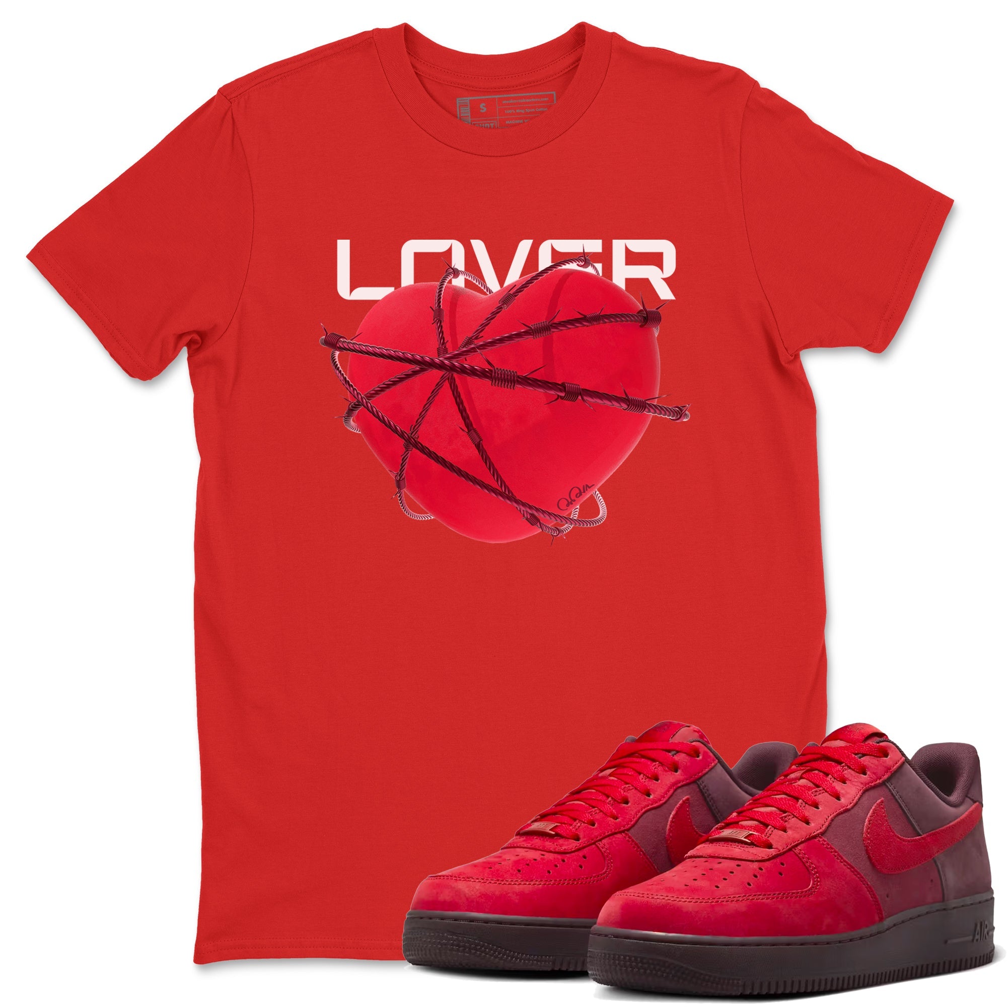 Air Force 1 Layers of Love shirt to match jordans Heart Lover sneaker tees af1 Layers of Love Drip Gear Zone unisex cotton Red 1 crew neck shirt