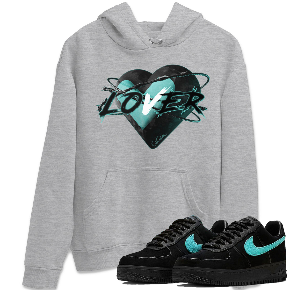 Air Force 1 Tiffany Shirt To Match Jordans Heart Lover Sneaker Tees Nike Tiffany AF1Drip Gear Zone Sneaker Matching Clothing Unisex Shirts Heather Grey 1