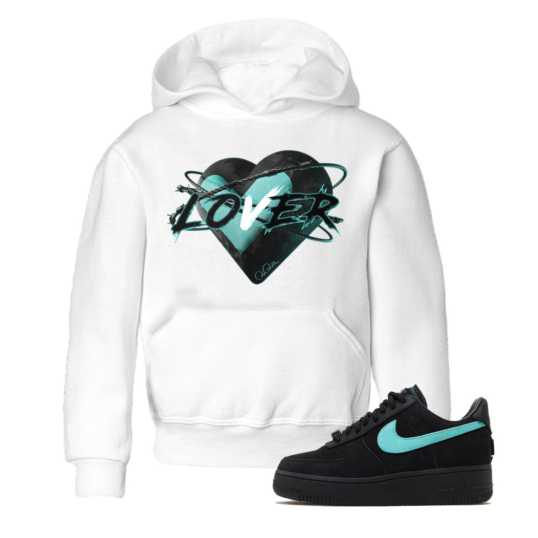 Air Force 1 Tiffany Shirt To Match Jordans Heart Lover Sneaker Tees Nike Tiffany AF1Drip Gear Zone Sneaker Matching Clothing Kids Shirts White 1