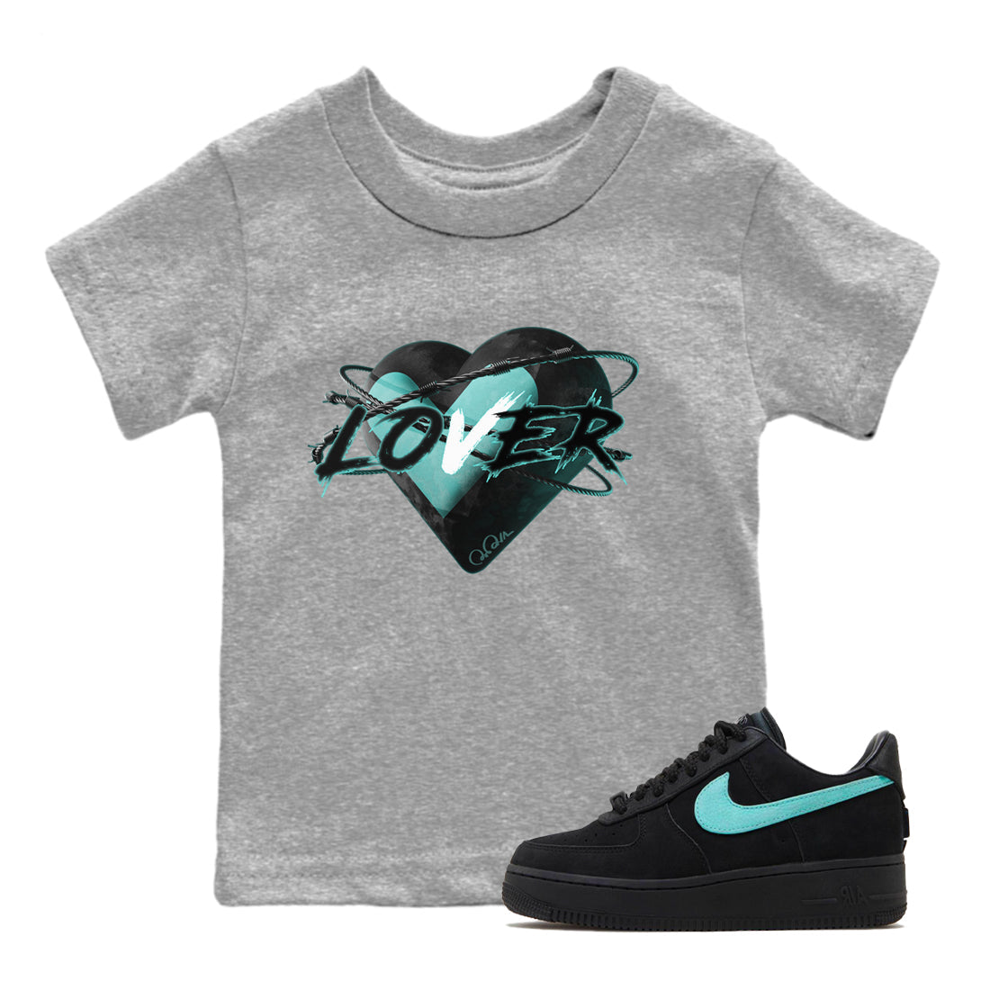 Air Force 1 Tiffany Heart Lover Baby and Kids Sneaker Tees Nike Tiffany AF1Kids Sneaker Tees Size Chart