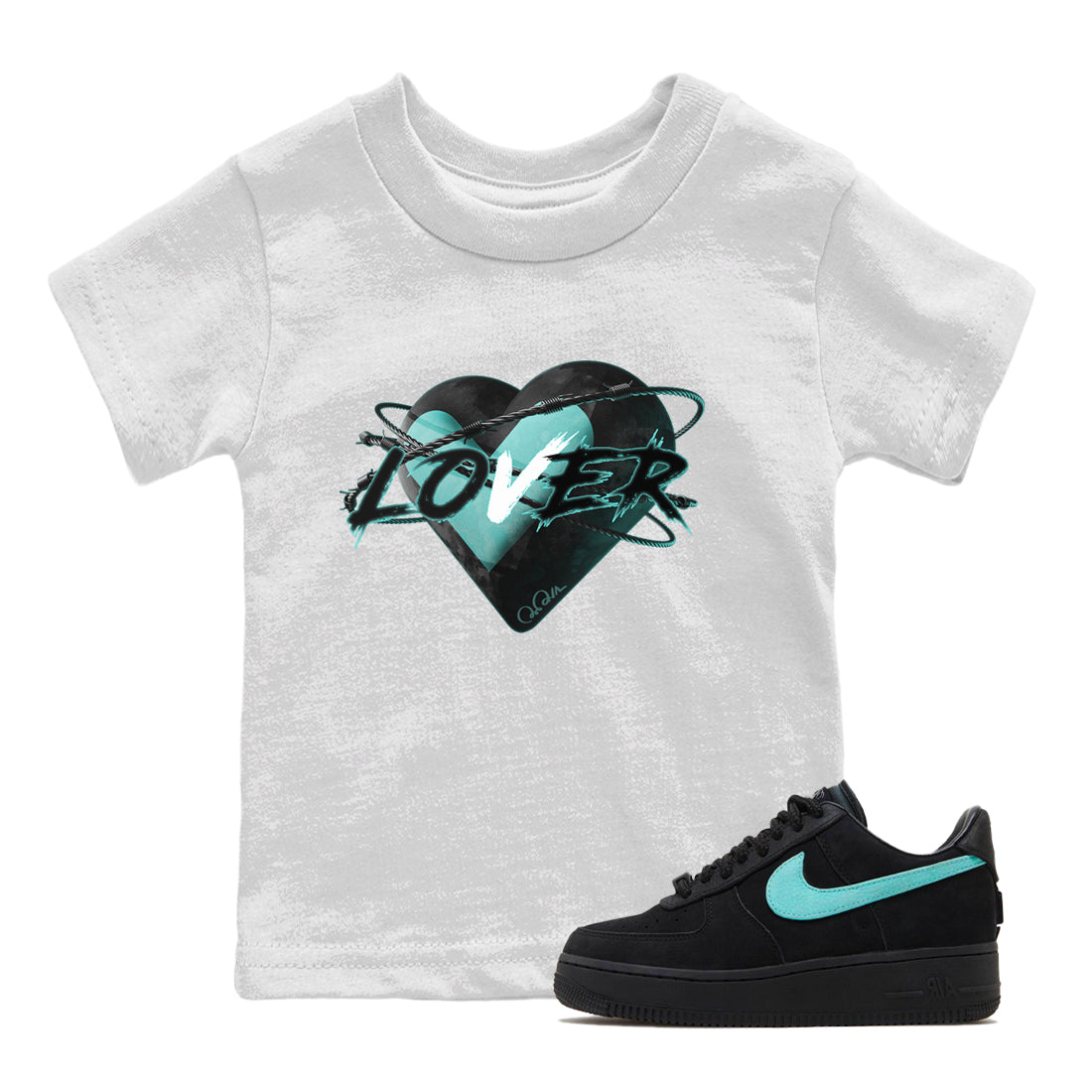 Air Force 1 Tiffany Shirt To Match Jordans Heart Lover Sneaker Tees Nike Tiffany AF1Drip Gear Zone Sneaker Matching Clothing Kids Shirts White 1