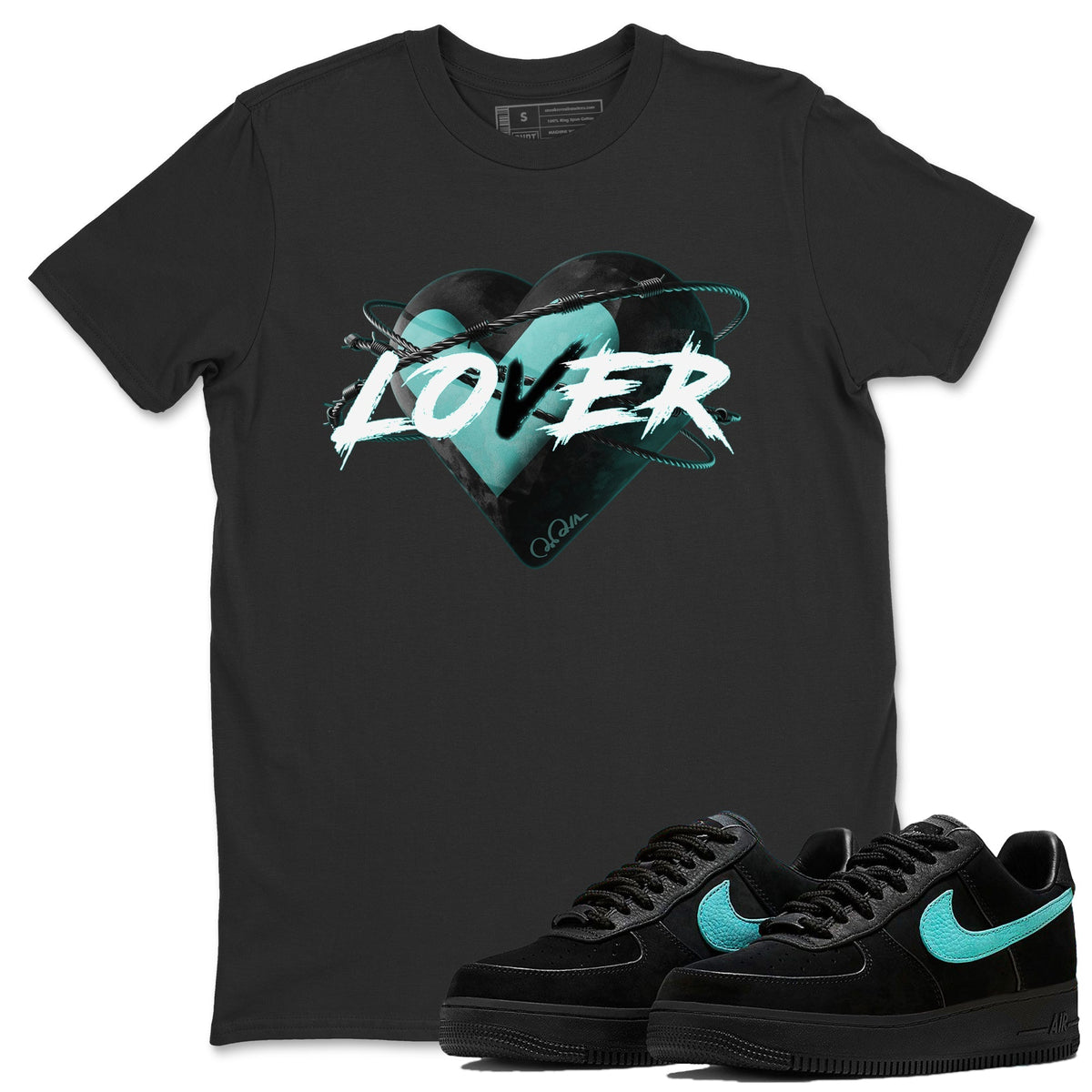 Air Force 1 Tiffany Shirt To Match Jordans Heart Lover Sneaker Tees Nike Tiffany AF1Drip Gear Zone Sneaker Matching Clothing Unisex Shirts Black 1