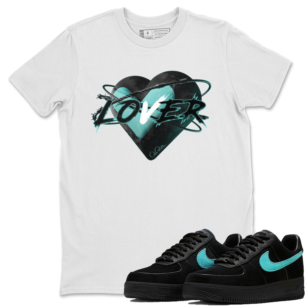 Air Force 1 Tiffany Shirt To Match Jordans Heart Lover Sneaker Tees Nike Tiffany AF1Drip Gear Zone Sneaker Matching Clothing Unisex Shirts White 1