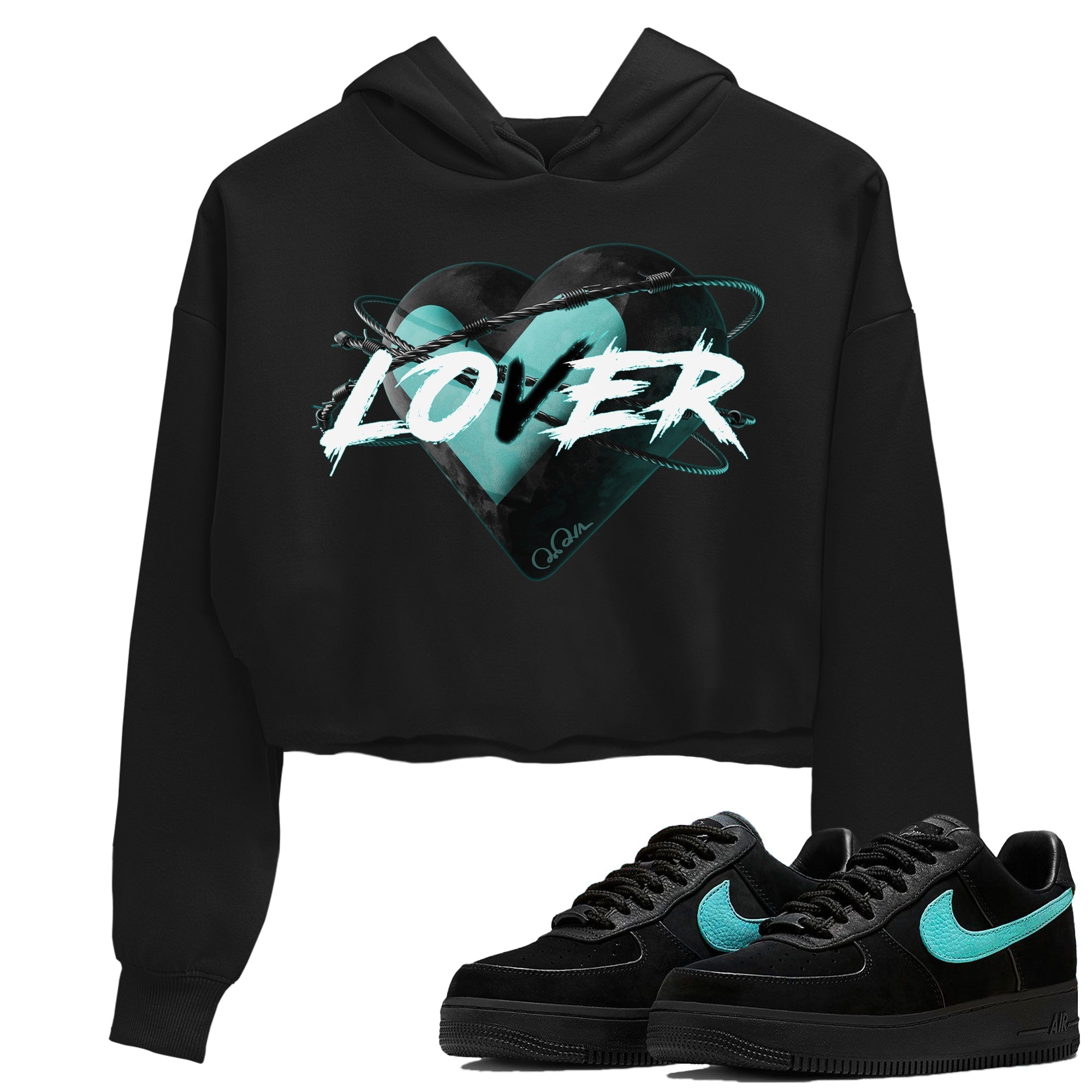 Air Force 1 Tiffany Shirt To Match Jordans Heart Lover Sneaker Tees Nike Tiffany AF1Drip Gear Zone Sneaker Matching Clothing Women's Shirts Black 1