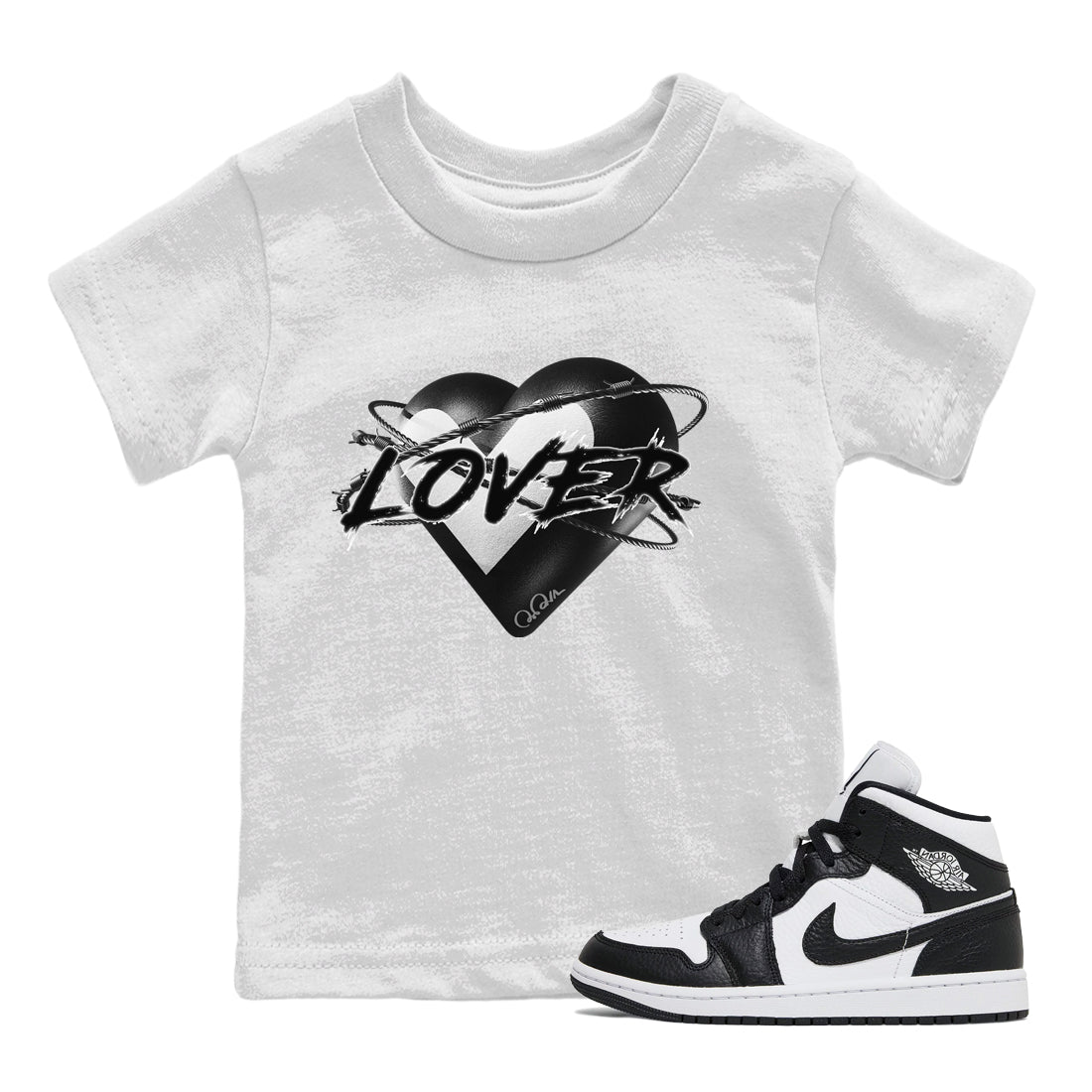 Air Jordan 1 Homage Shirt To Match Jordans Heart Lover Sneaker Tees AJ1 Homage Drip Gear Zone Sneaker Matching Clothing Kids Shirts White 1