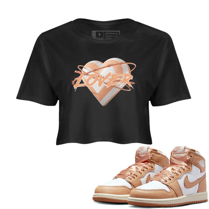 Air Jordan 1 Paraline shirt to match jordans Heart Lover Streetwear Sneaker Shirt AJ1Paraline Drip Gear Zone Sneaker Matching Clothing Black 1 Crop T-Shirt