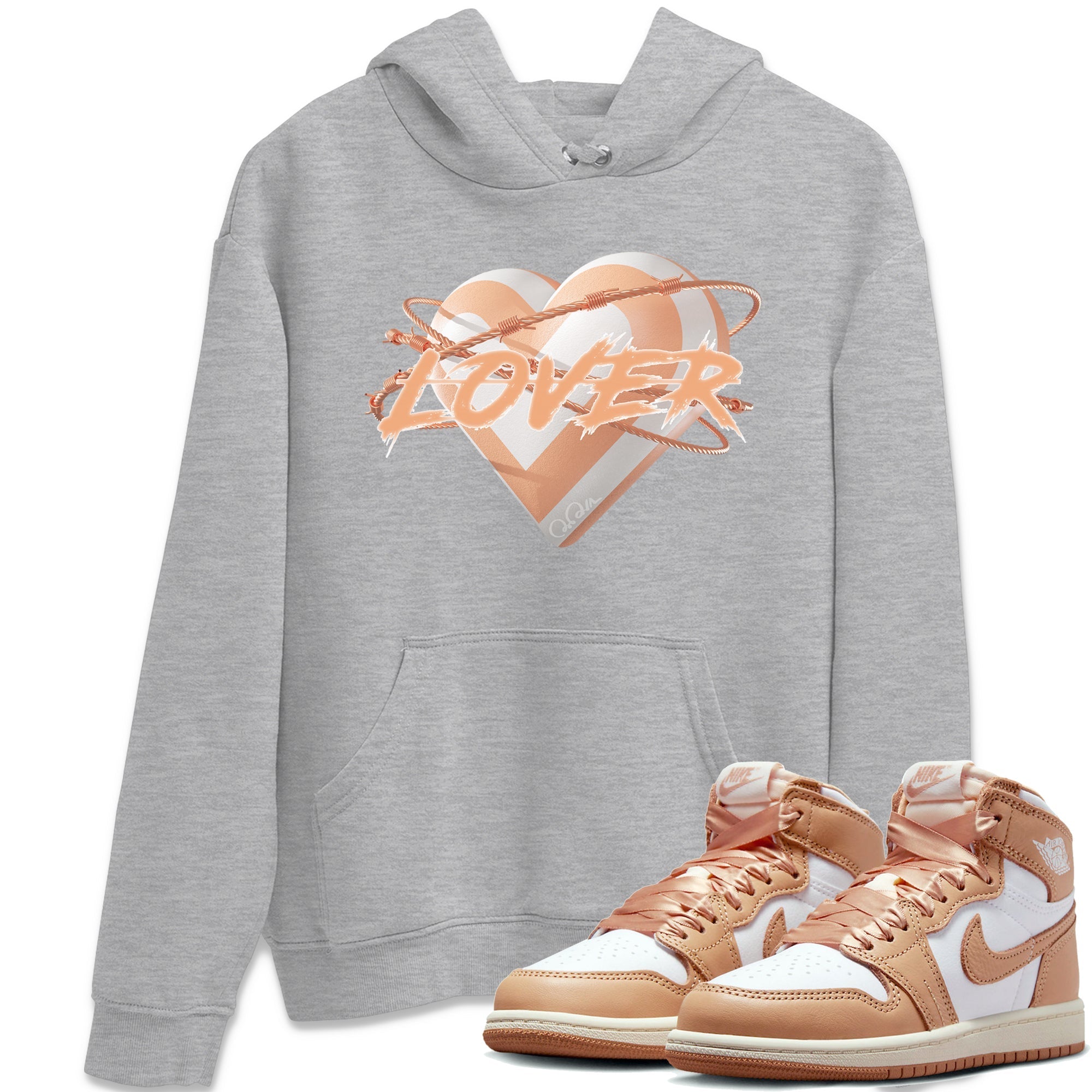 Air Jordan 1 Paraline shirt to match jordans Heart Lover Streetwear Sneaker Shirt AJ1Paraline Drip Gear Zone Sneaker Matching Clothing Unisex Heather Grey 1 T-Shirt