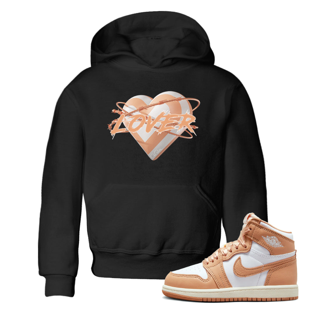 Air Jordan 1 Paraline shirt to match jordans Heart Lover Streetwear Sneaker Shirt AJ1Paraline Drip Gear Zone Sneaker Matching Clothing Baby Toddler Black 1 T-Shirt