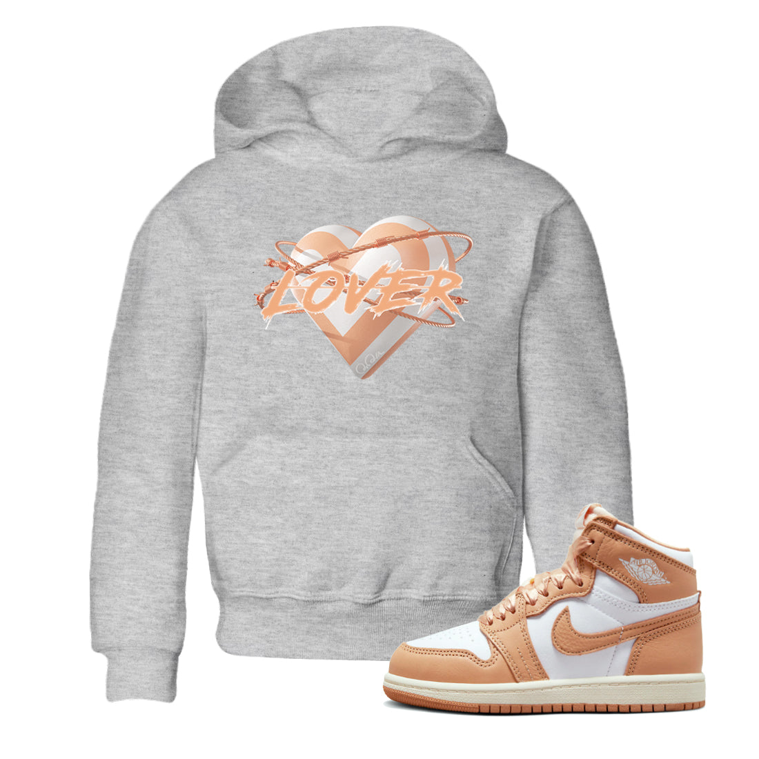 Air Jordan 1 Paraline shirt to match jordans Heart Lover Streetwear Sneaker Shirt AJ1Paraline Drip Gear Zone Sneaker Matching Clothing Baby Toddler Heather Grey 1 T-Shirt