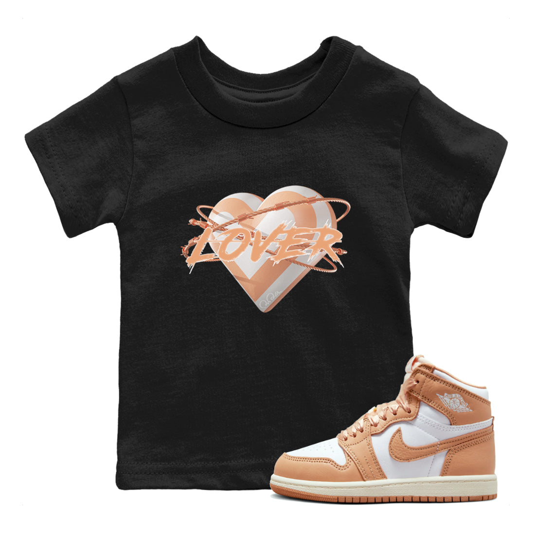Air Jordan 1 Paraline shirt to match jordans Heart Lover Streetwear Sneaker Shirt AJ1Paraline Drip Gear Zone Sneaker Matching Clothing Baby Toddler Black 1 T-Shirt