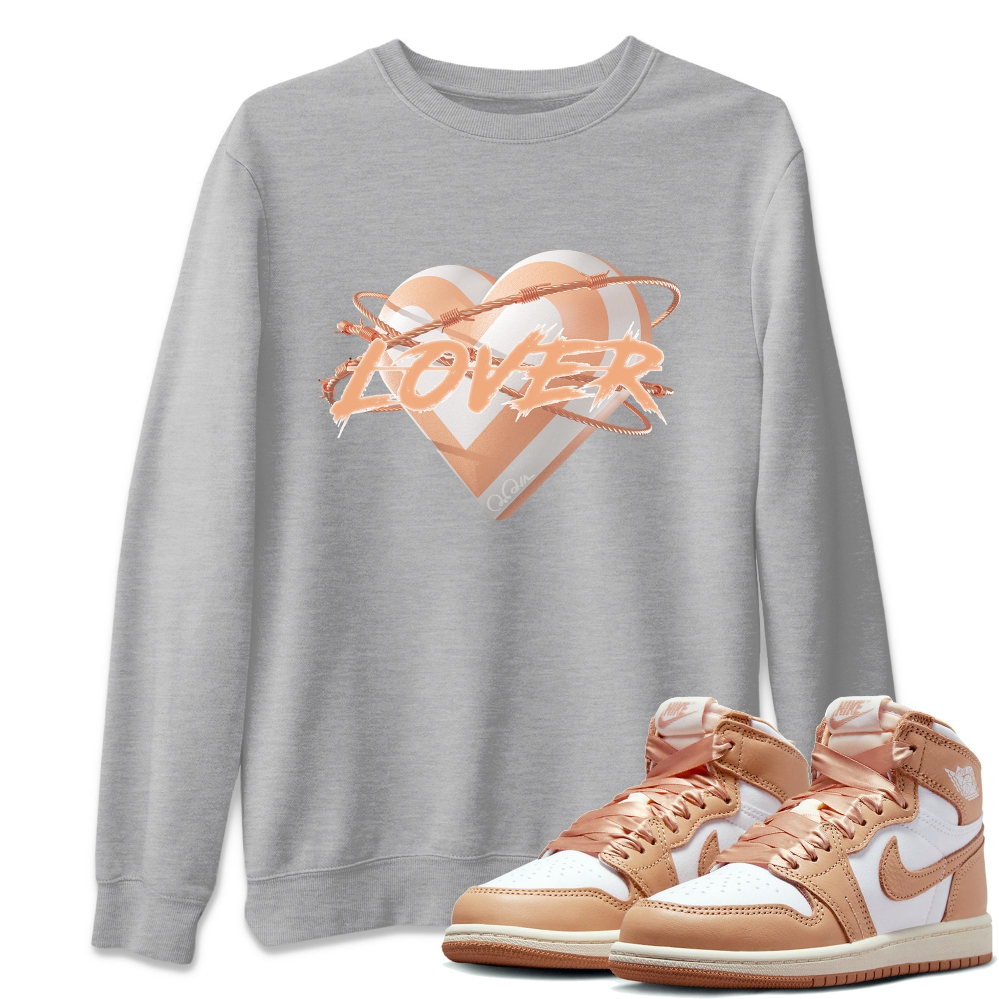 Air Jordan 1 Paraline shirt to match jordans Heart Lover Streetwear Sneaker Shirt AJ1Paraline Drip Gear Zone Sneaker Matching Clothing Unisex Heather Grey 1 T-Shirt