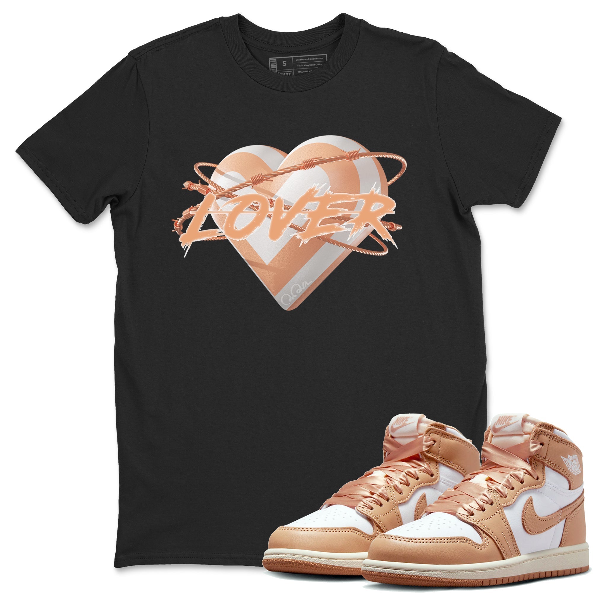 Air Jordan 1 Paraline shirt to match jordans Heart Lover Streetwear Sneaker Shirt AJ1Paraline Drip Gear Zone Sneaker Matching Clothing Unisex Black 1 T-Shirt