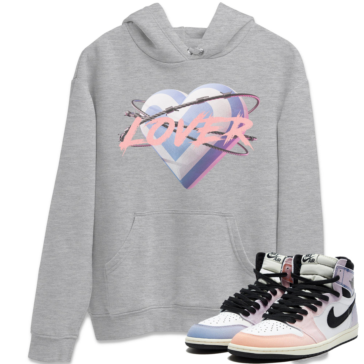 Air Jordan 1 Skyline Shirt To Match Jordans Heart Lover Sneaker Tees AJ1 Skyline Drip Gear Zone Sneaker Matching Clothing Unisex Shirts Heather Grey 1