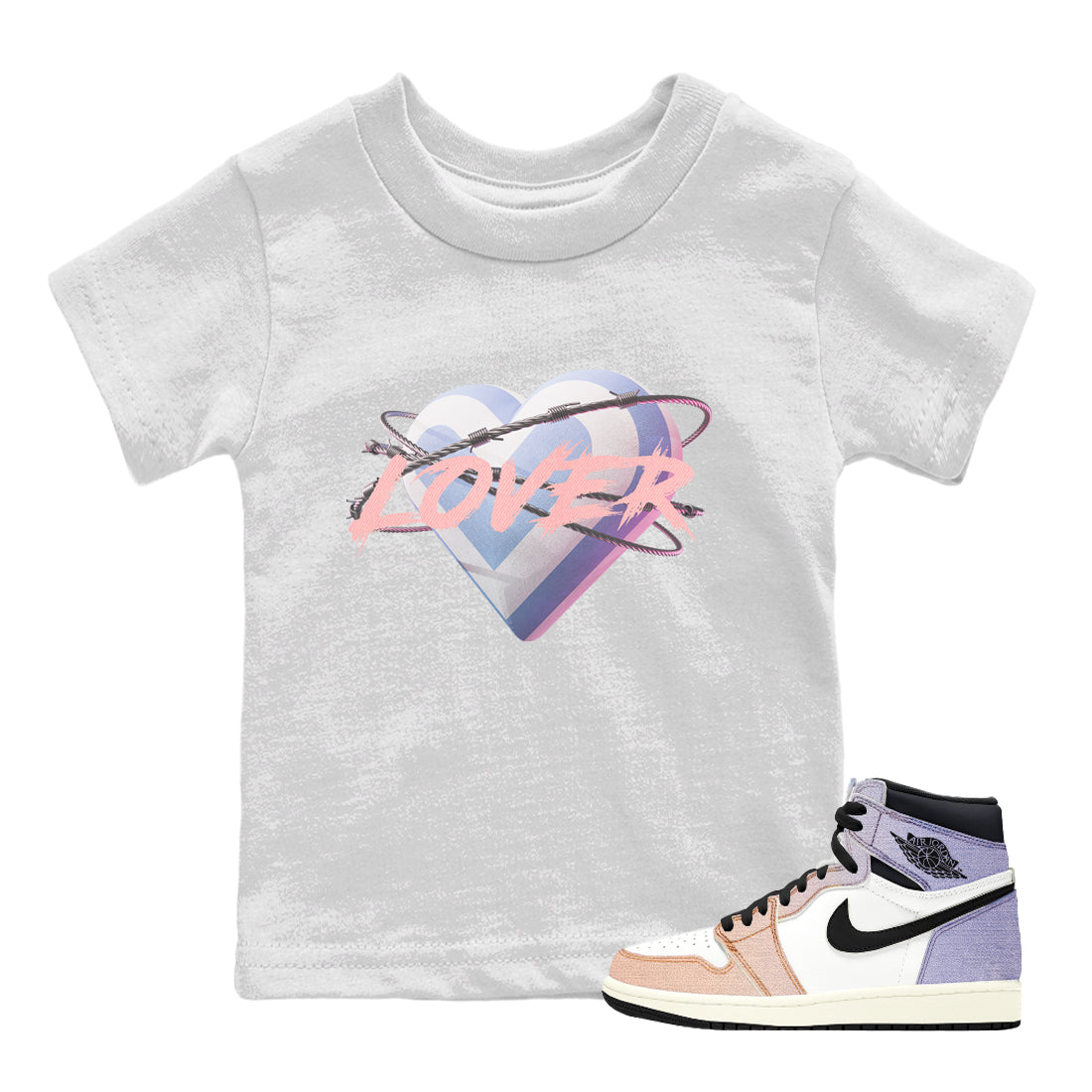 Air Jordan 1 Skyline Shirt To Match Jordans Heart Lover Sneaker Tees AJ1 Skyline Drip Gear Zone Sneaker Matching Clothing Kids Shirts White 1