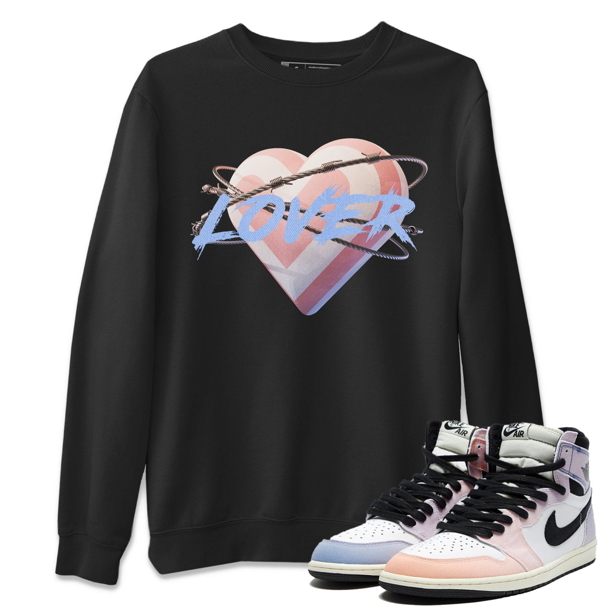 Air Jordan 1 Skyline Heart Lover Crew Neck Sneaker Tees Air Jordan 1 Skyline Sneaker T-Shirts Washing and Care Tip