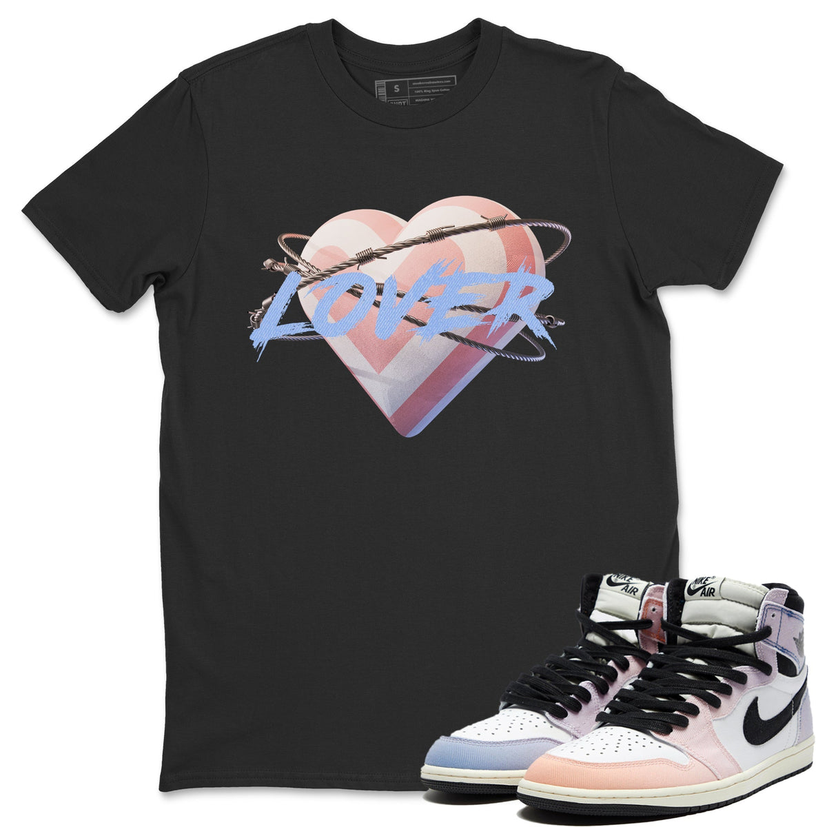 Air Jordan 1 Skyline Shirt To Match Jordans Heart Lover Sneaker Tees AJ1 Skyline Drip Gear Zone Sneaker Matching Clothing Unisex Shirts Black 1
