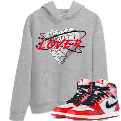 Air Jordan 1 Spider Man Sneaker Match Tees Heart Lover Sneaker Release Tees AJ1 Spider Man Sneaker Release Tees Unisex Shirts Heather Grey 1