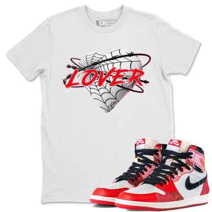 Air Jordan 1 Spider Man Sneaker Match Tees Heart Lover Sneaker Release Tees AJ1 Spider Man Sneaker Release Tees Unisex Shirts White 1