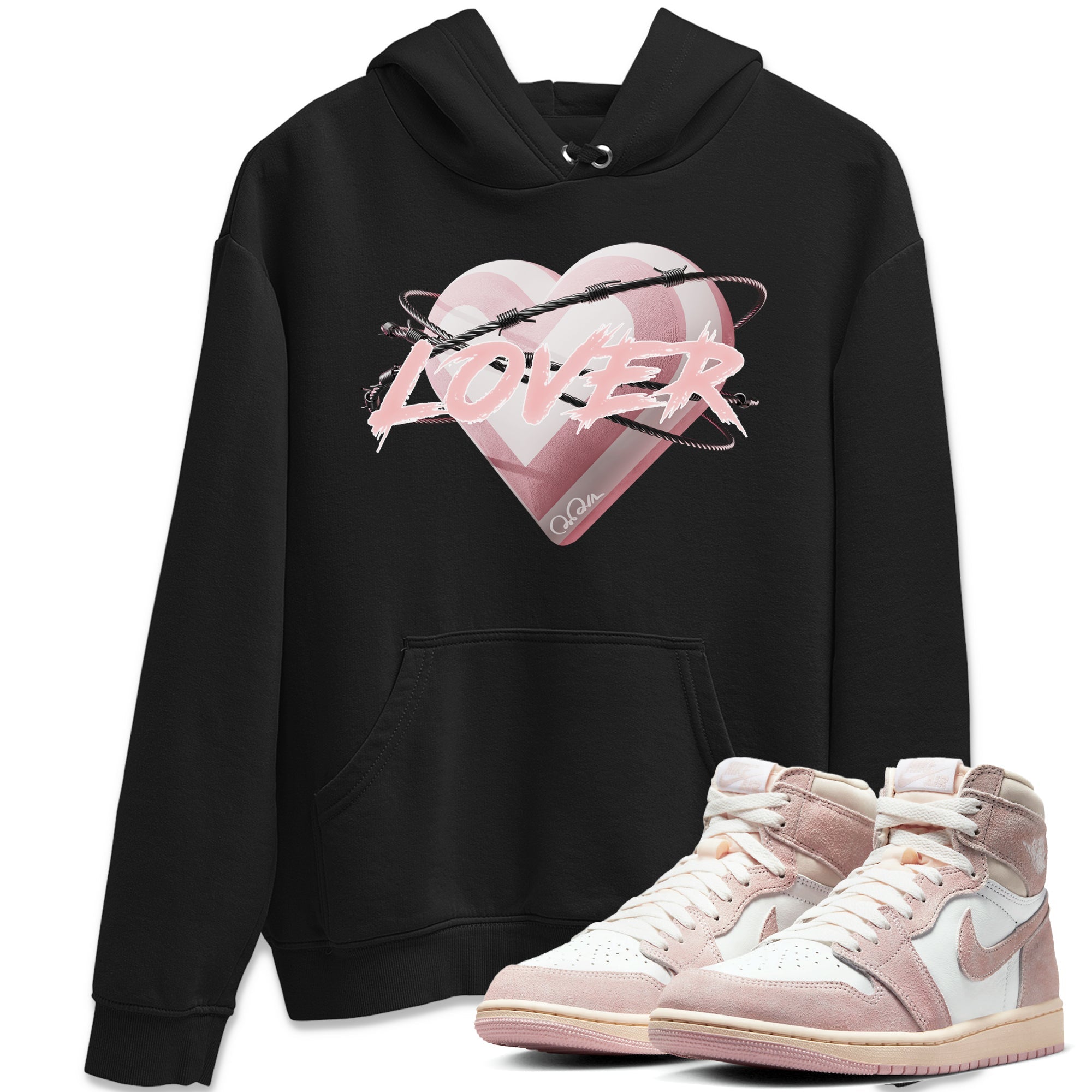 AJ1 Retro High OG Washed Pink Sneaker Match Tees Heart Lover Streetwear Sneaker Shirt AJ1 Retro High OG Washed Pink Sneaker Release Tees Unisex Shirts Black 1