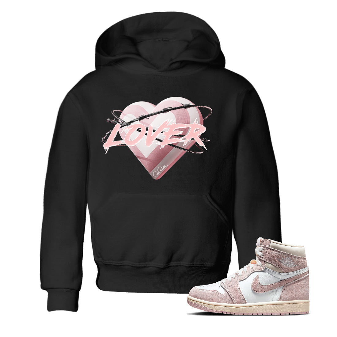 Air Jordan 1 Washed Pink Heart Lover Baby and Kids Streetwear Sneaker Shirt Air Jordan 1 Washed Pink Kids Streetwear Sneaker Shirt Washing and Care Tip