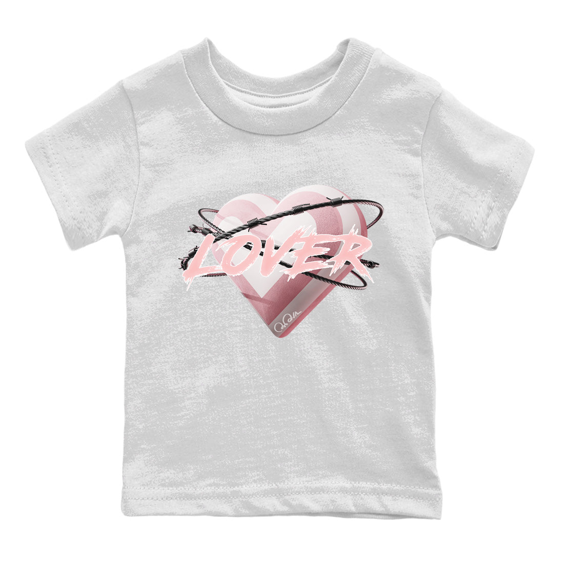 AJ1 Retro High OG Washed Pink Sneaker Match Tees Heart Lover Streetwear Sneaker Shirt AJ1 Retro High OG Washed Pink Sneaker Release Tees Kids Shirts White 2