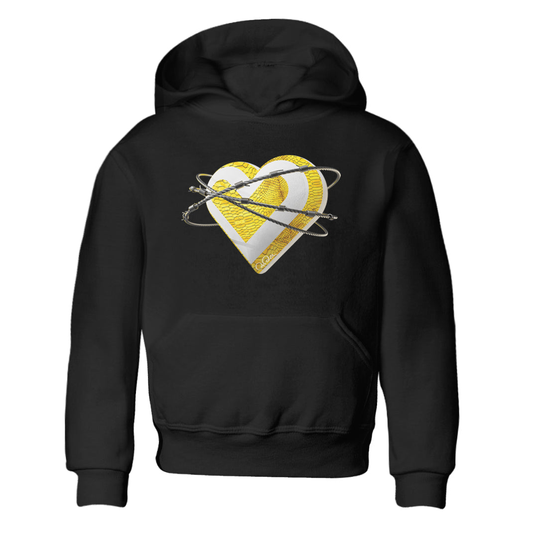 Air Jordan 11 Yellow Python Sneaker Match Tees Heart Lover Streetwear Sneaker Shirt AJ11 Yellow Python Sneaker Release Tees Kids Shirts Black 2