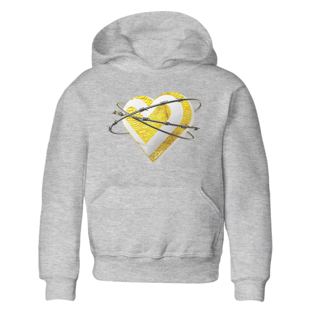 Air Jordan 11 Yellow Python Sneaker Match Tees Heart Lover Streetwear Sneaker Shirt AJ11 Yellow Python Sneaker Release Tees Kids Shirts Heather Grey 2