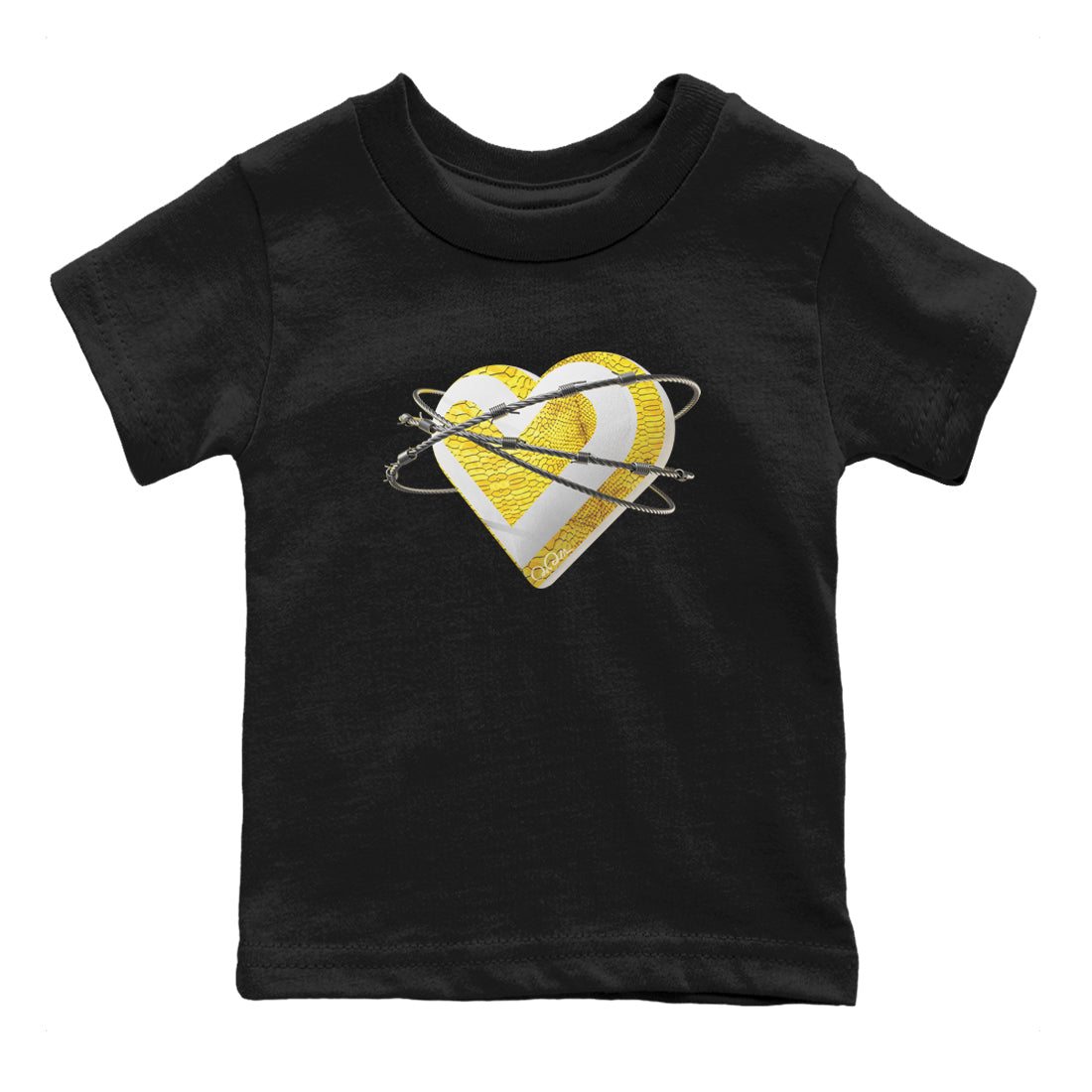 Air Jordan 11 Yellow Python Sneaker Match Tees Heart Lover Streetwear Sneaker Shirt AJ11 Yellow Python Sneaker Release Tees Kids Shirts Black 2