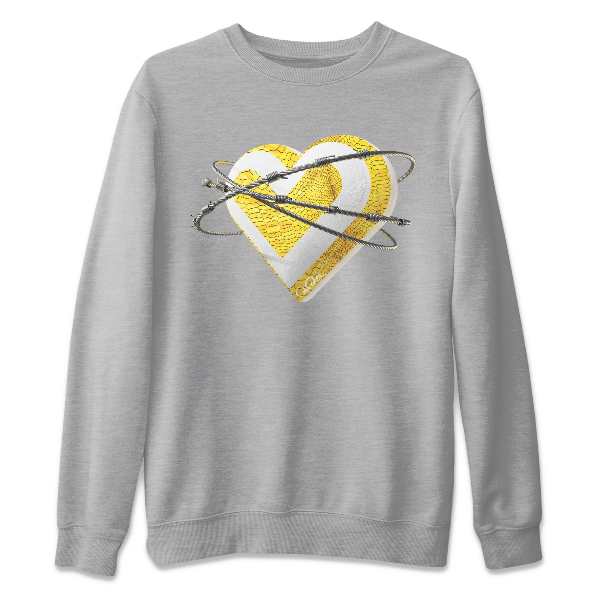 Air Jordan 11 Yellow Python Sneaker Match Tees Heart Lover Streetwear Sneaker Shirt AJ11 Yellow Python Sneaker Release Tees Unisex Shirts Heather Grey 2