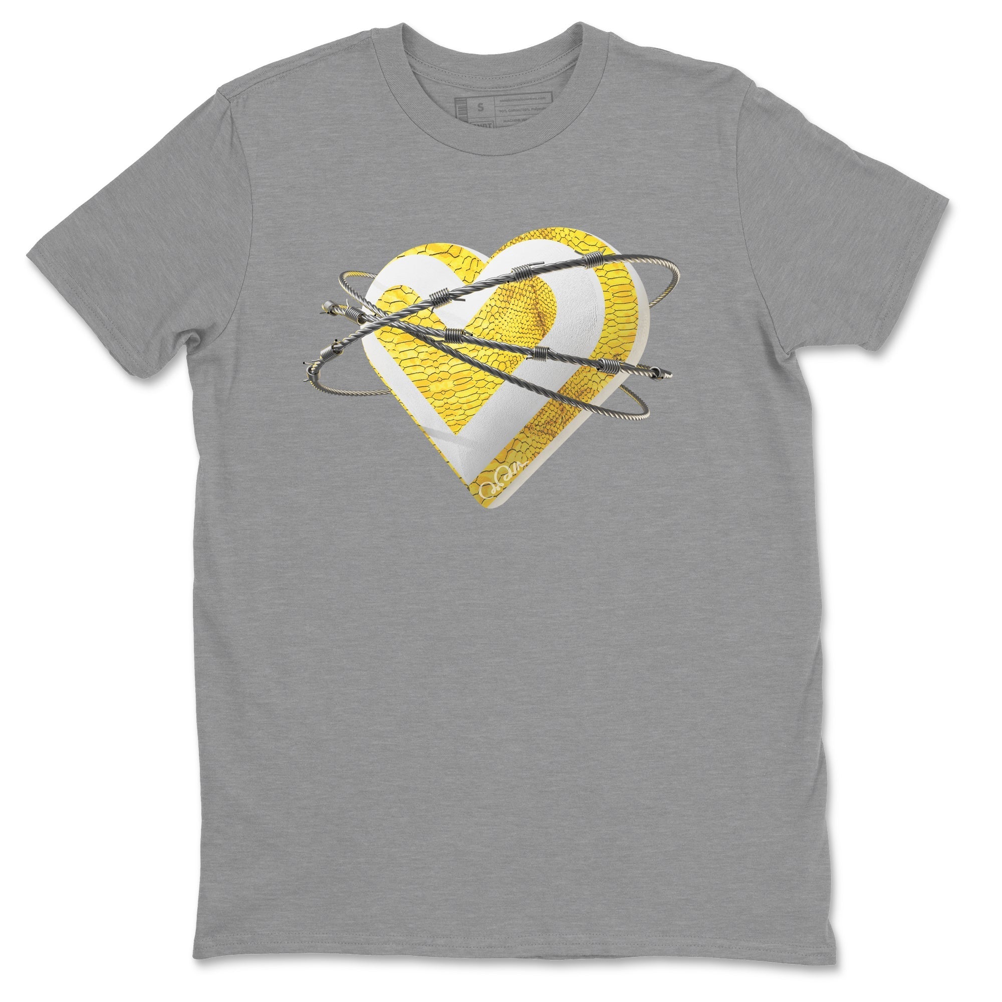 Air Jordan 11 Yellow Python Sneaker Match Tees Heart Lover Streetwear Sneaker Shirt AJ11 Yellow Python Sneaker Release Tees Unisex Shirts Heather Grey 2