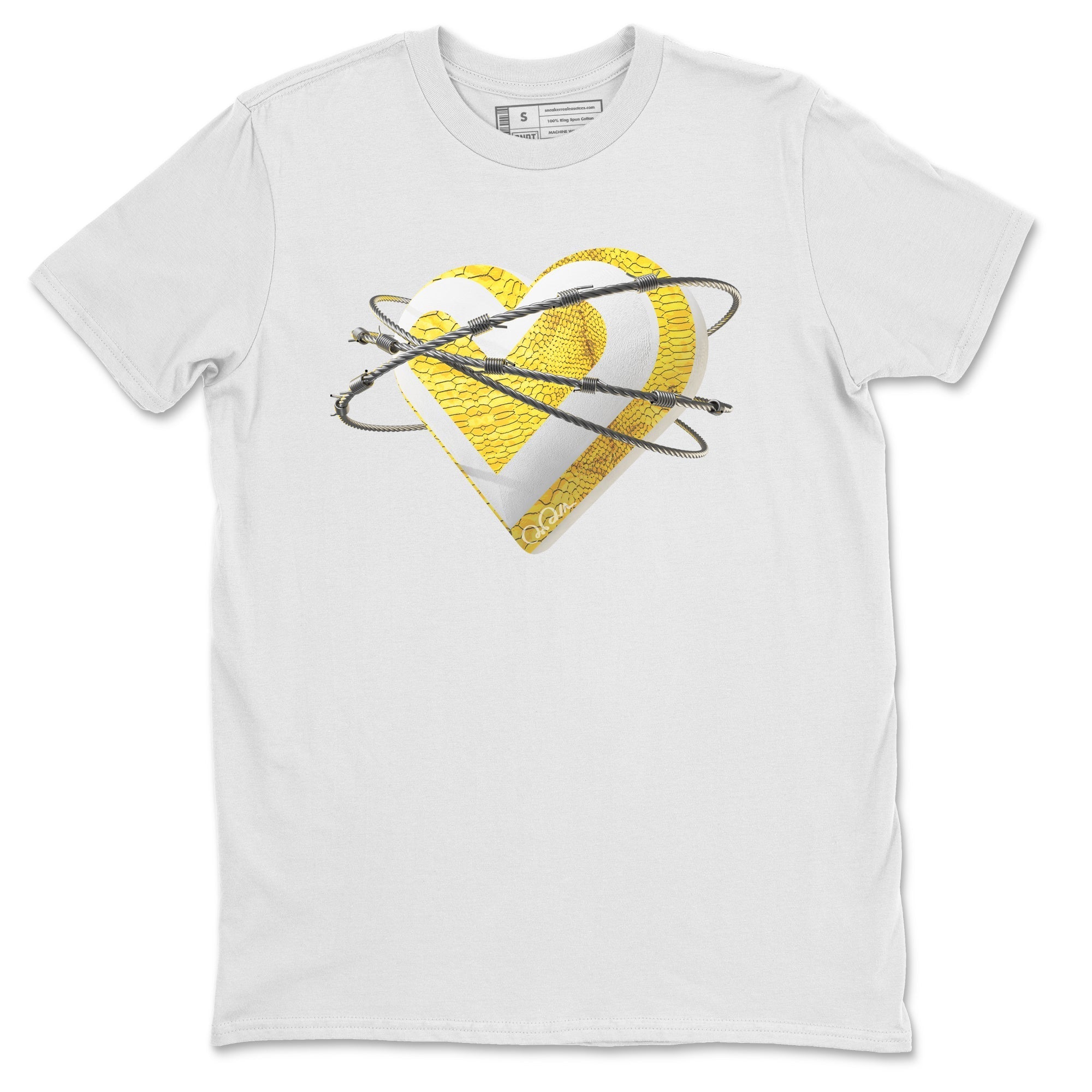 Air Jordan 11 Yellow Python Sneaker Match Tees Heart Lover Streetwear Sneaker Shirt AJ11 Yellow Python Sneaker Release Tees Unisex Shirts White 2