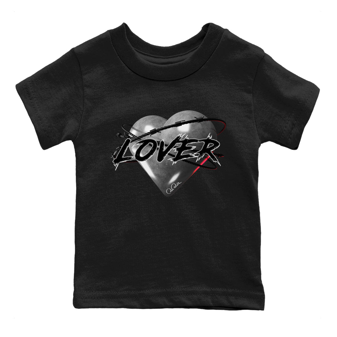 Air Jordan 14 Metallic Silver Sneaker Match Tees Heart Lover Streetwear Sneaker Shirt AJ14 Metallic Silver Sneaker Release Tees Kids Shirts Black 2
