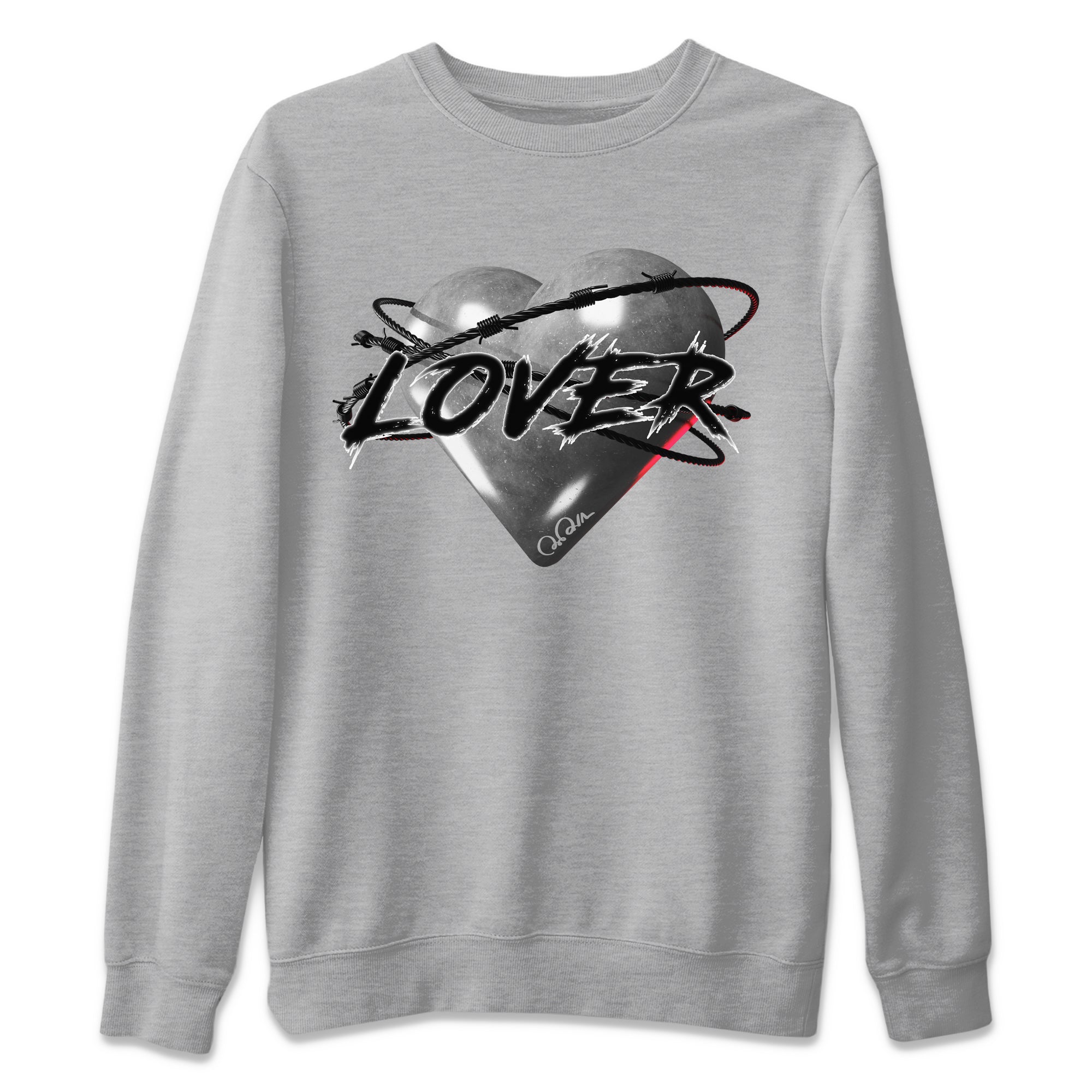 Air Jordan 14 Metallic Silver Sneaker Match Tees Heart Lover Streetwear Sneaker Shirt AJ14 Metallic Silver Sneaker Release Tees Unisex Shirts Heather Grey 2