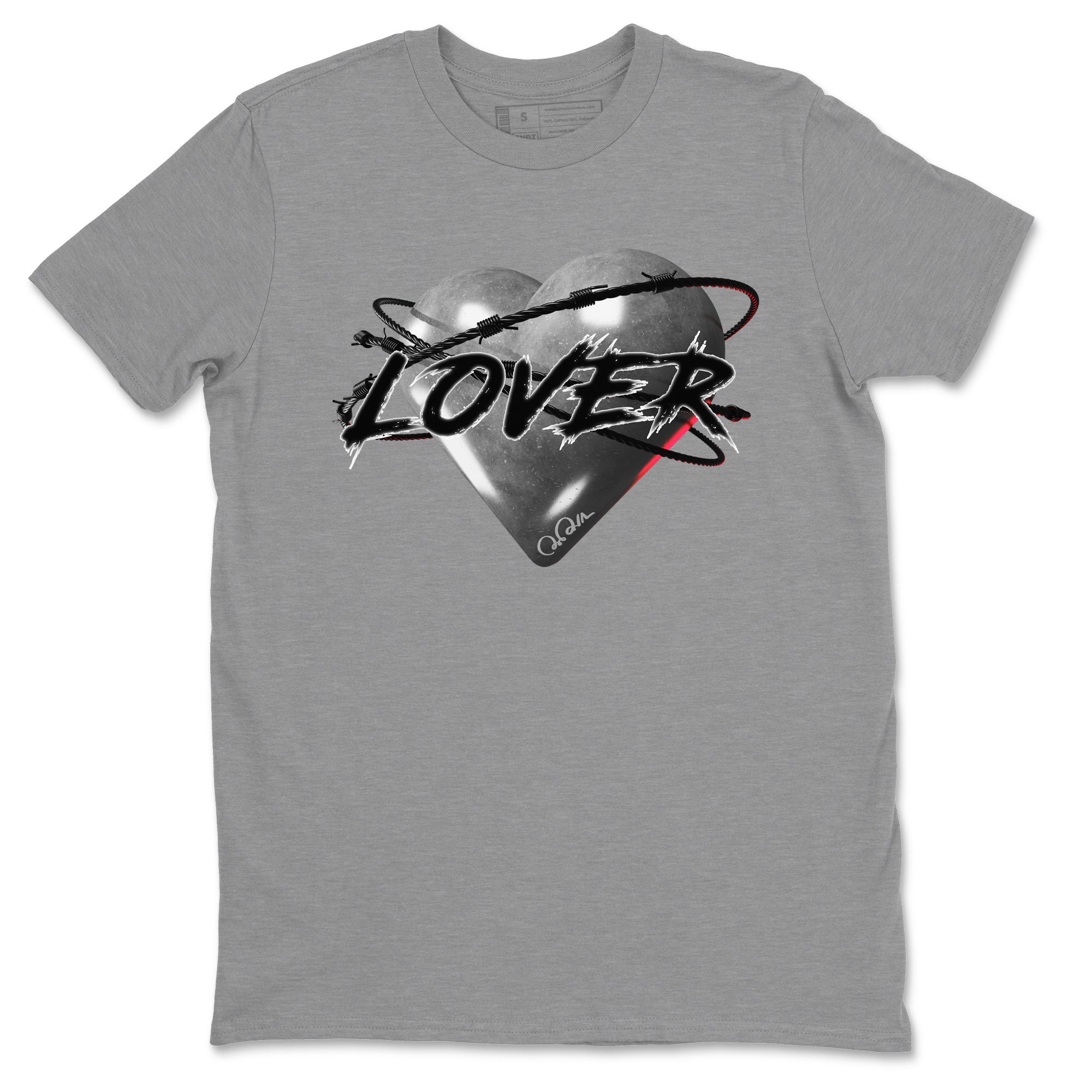 Air Jordan 14 Metallic Silver Sneaker Match Tees Heart Lover Streetwear Sneaker Shirt AJ14 Metallic Silver Sneaker Release Tees Unisex Shirts Heather Grey 2