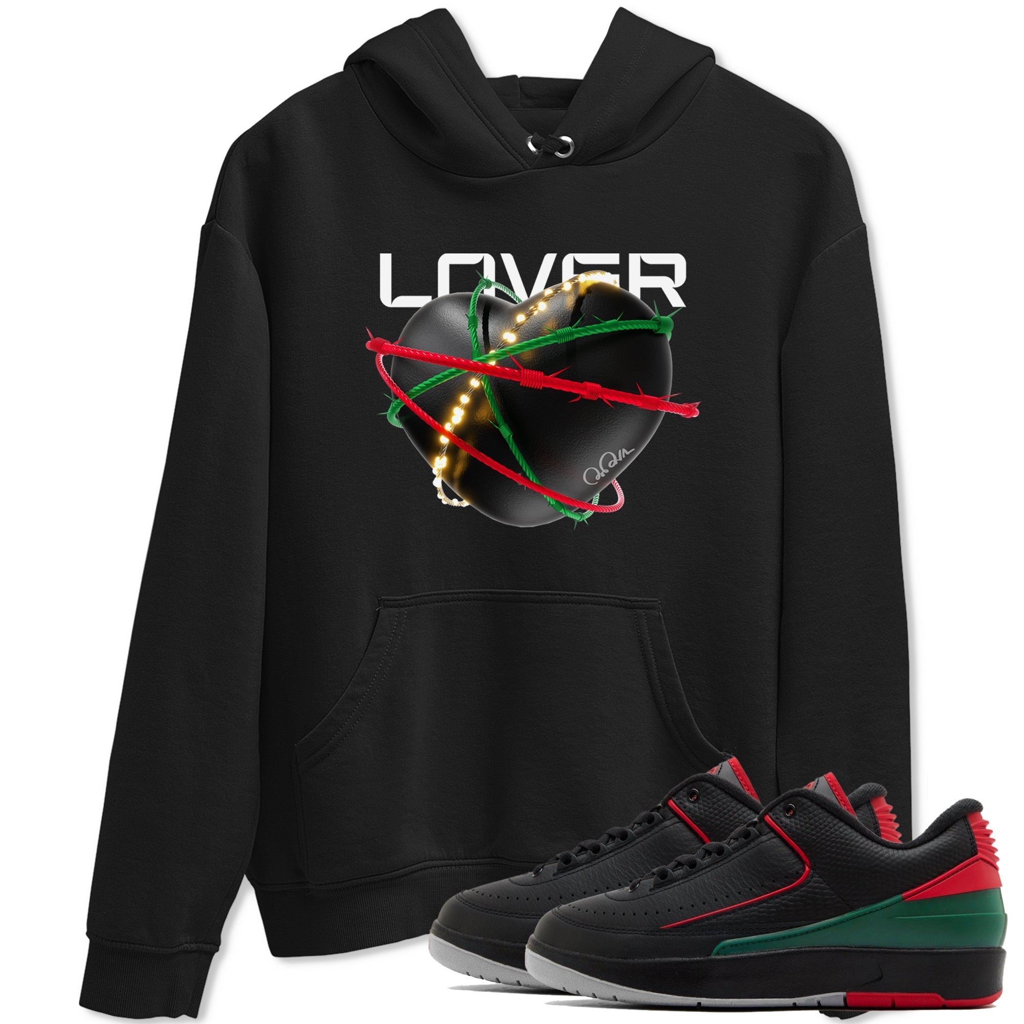 Jordan 2 Low Christmas X-mas Holiday special gift shirt to match jordans Heart Lover sneaker tees Air Jordan 2 Christmas Drip Gear Zone Unisex Black 1 T-Shirt