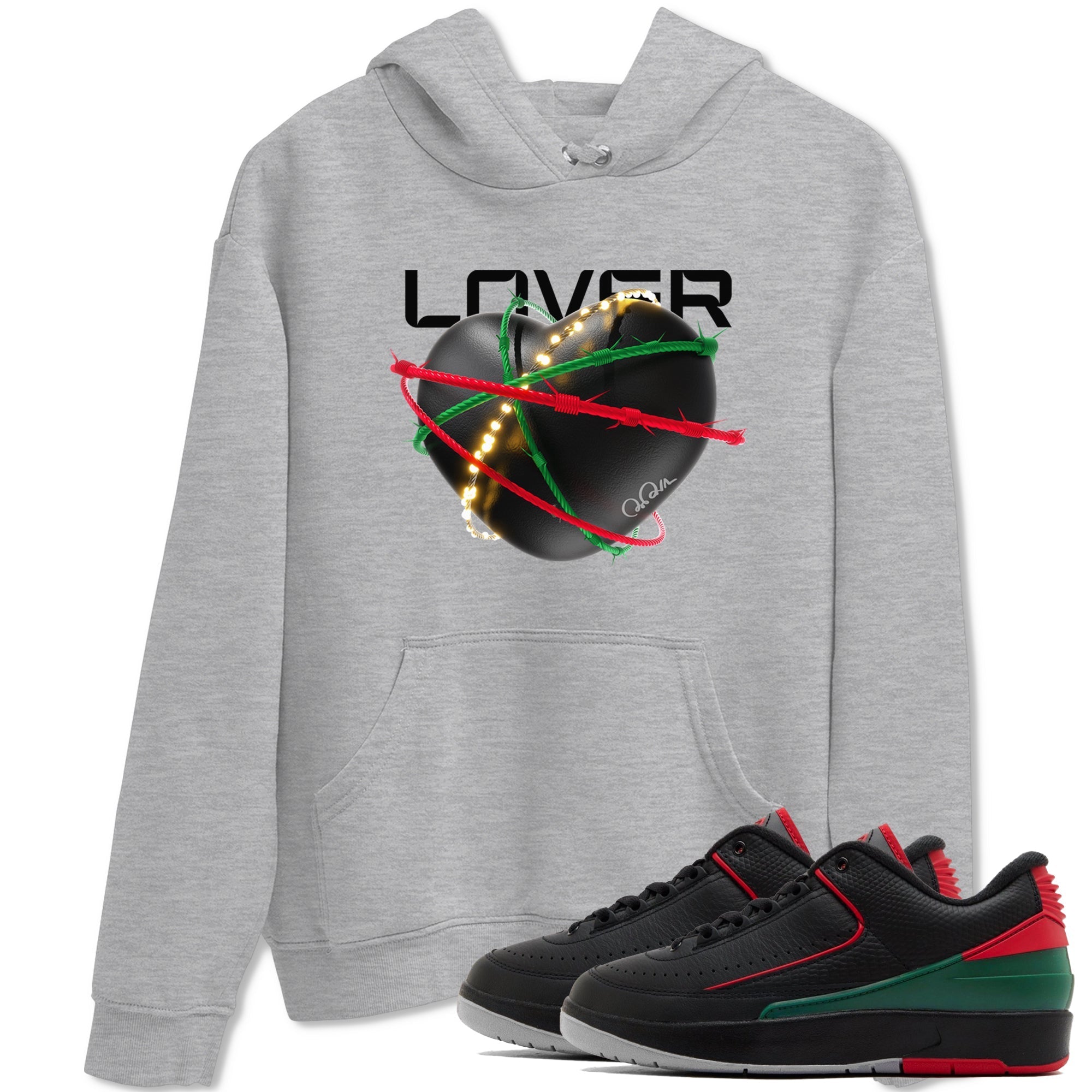 Jordan 2 Low Christmas X-mas Holiday special gift shirt to match jordans Heart Lover sneaker tees Air Jordan 2 Christmas Drip Gear Zone Unisex Heather Grey 1 T-Shirt