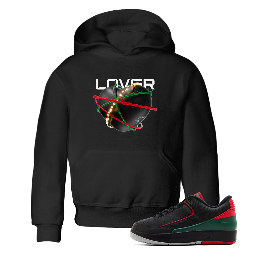 Jordan 2 Low Christmas X-mas Holiday special gift shirt to match jordans Heart Lover sneaker tees Air Jordan 2 Christmas Drip Gear Zone Baby Toddler Black 1 T-Shirt
